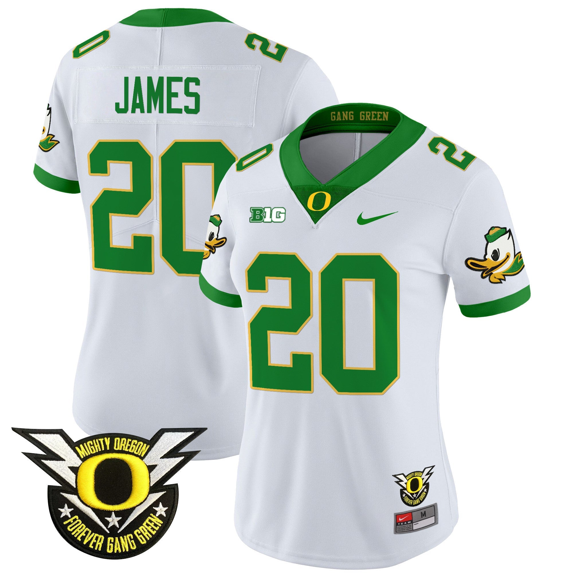 Women's Oregon Ducks 2024 Forever Gang Green & BIG Patch Vapor Limited Jersey - All Stitched