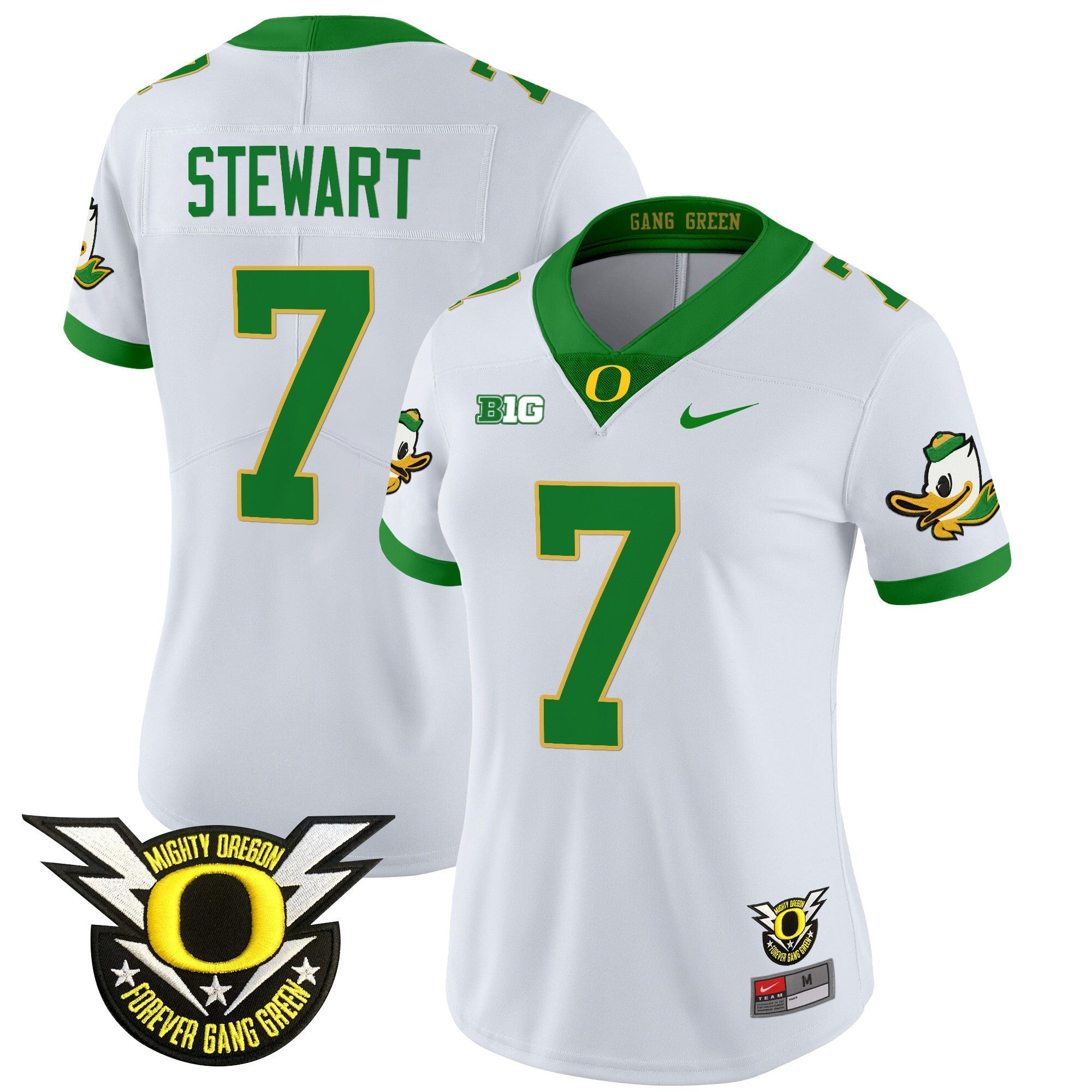 Women's Oregon Ducks 2024 Forever Gang Green & BIG Patch Vapor Limited Jersey - All Stitched