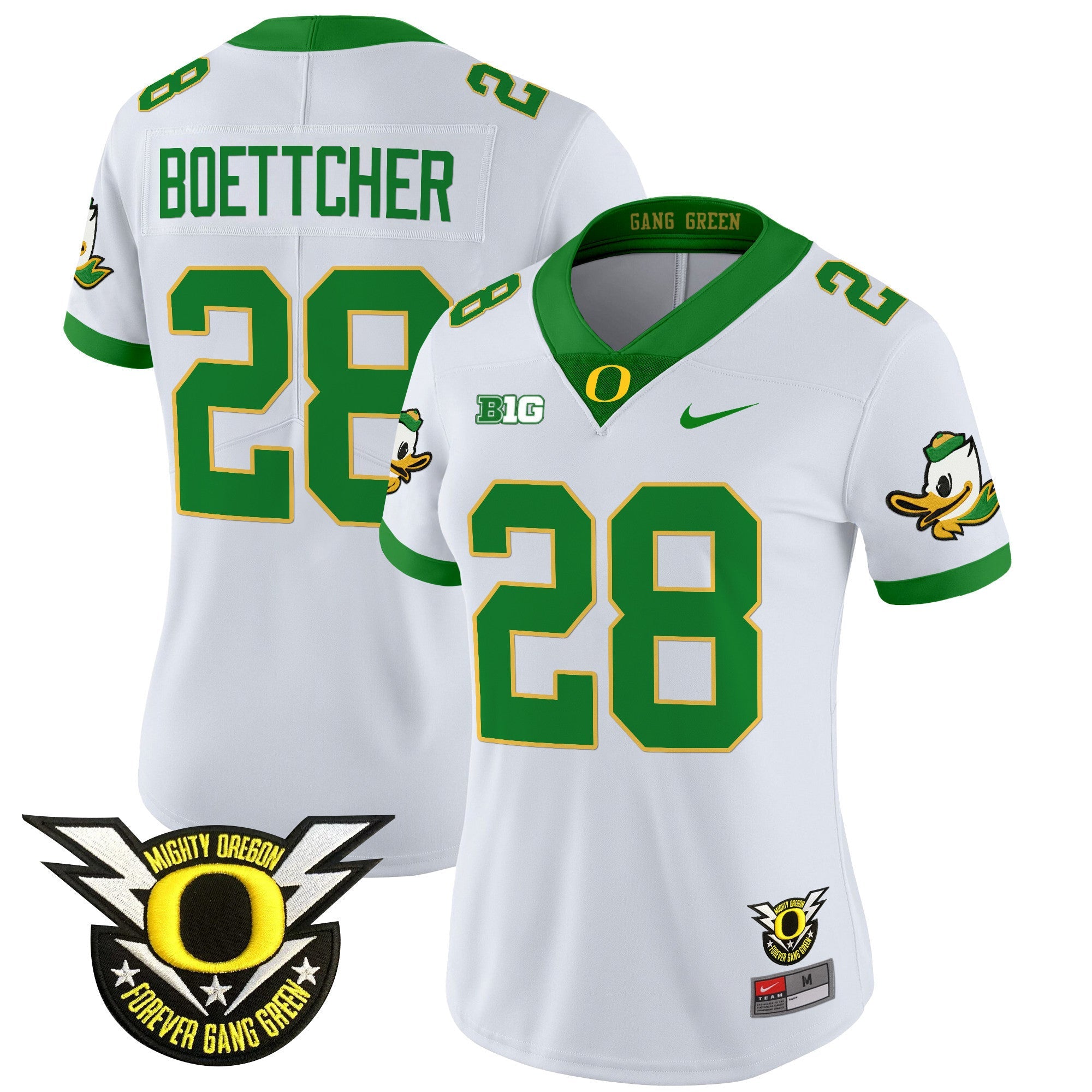Women's Oregon Ducks 2024 Forever Gang Green & BIG Patch Vapor Limited Jersey - All Stitched