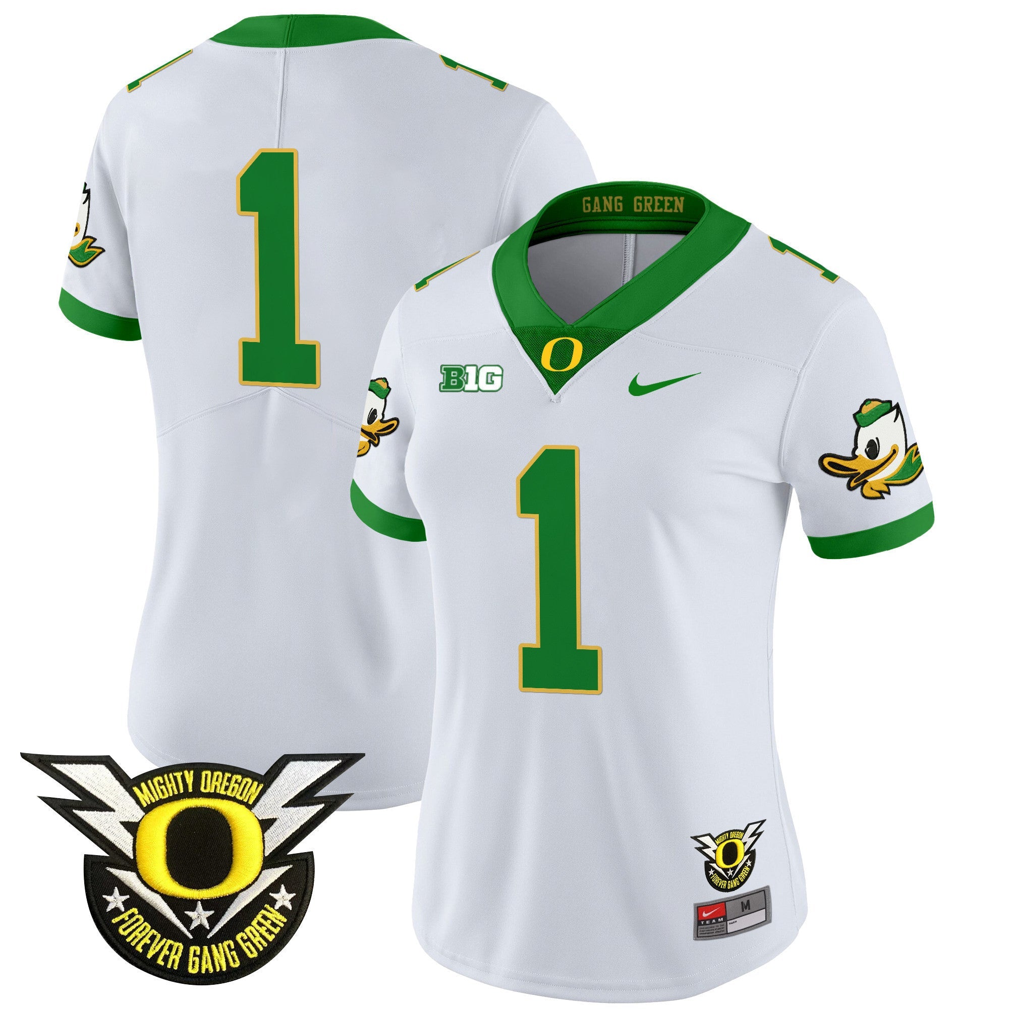 Women's Oregon Ducks 2024 Forever Gang Green & BIG Patch Vapor Limited Jersey - All Stitched