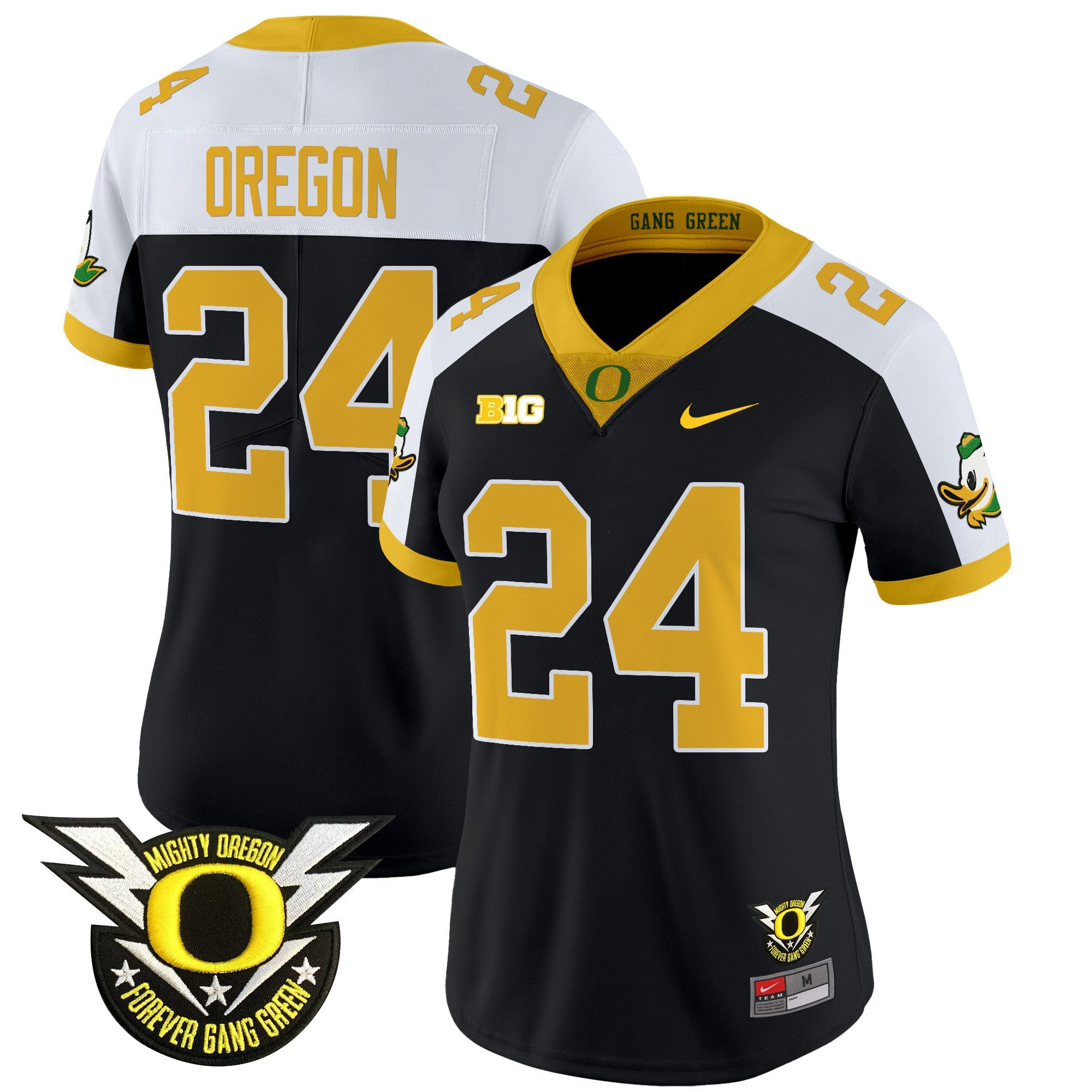 Women's Oregon Ducks 2024 Forever Gang Green & BIG Patch Vapor Limited Jersey - All Stitched