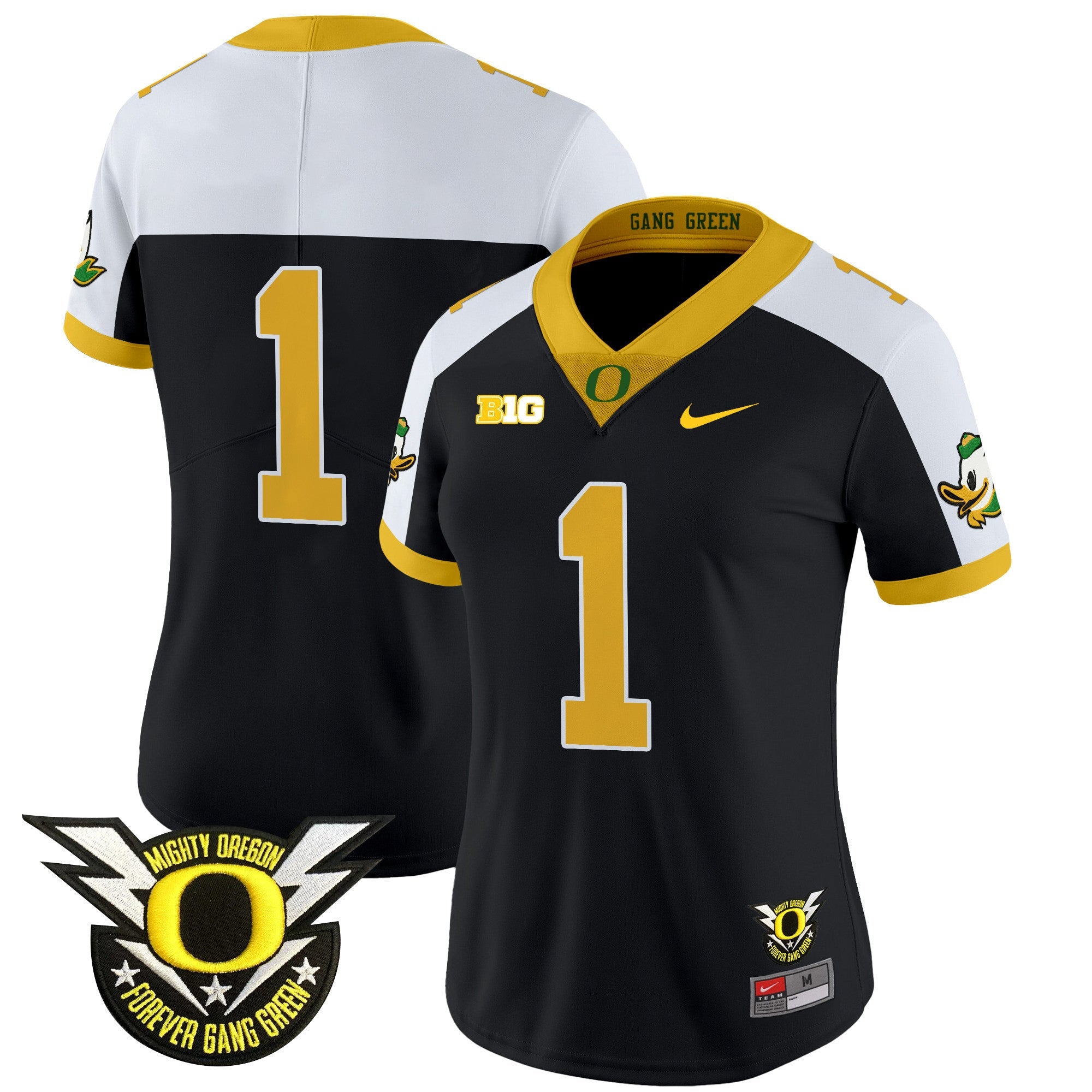 Women's Oregon Ducks 2024 Forever Gang Green & BIG Patch Vapor Limited Jersey - All Stitched