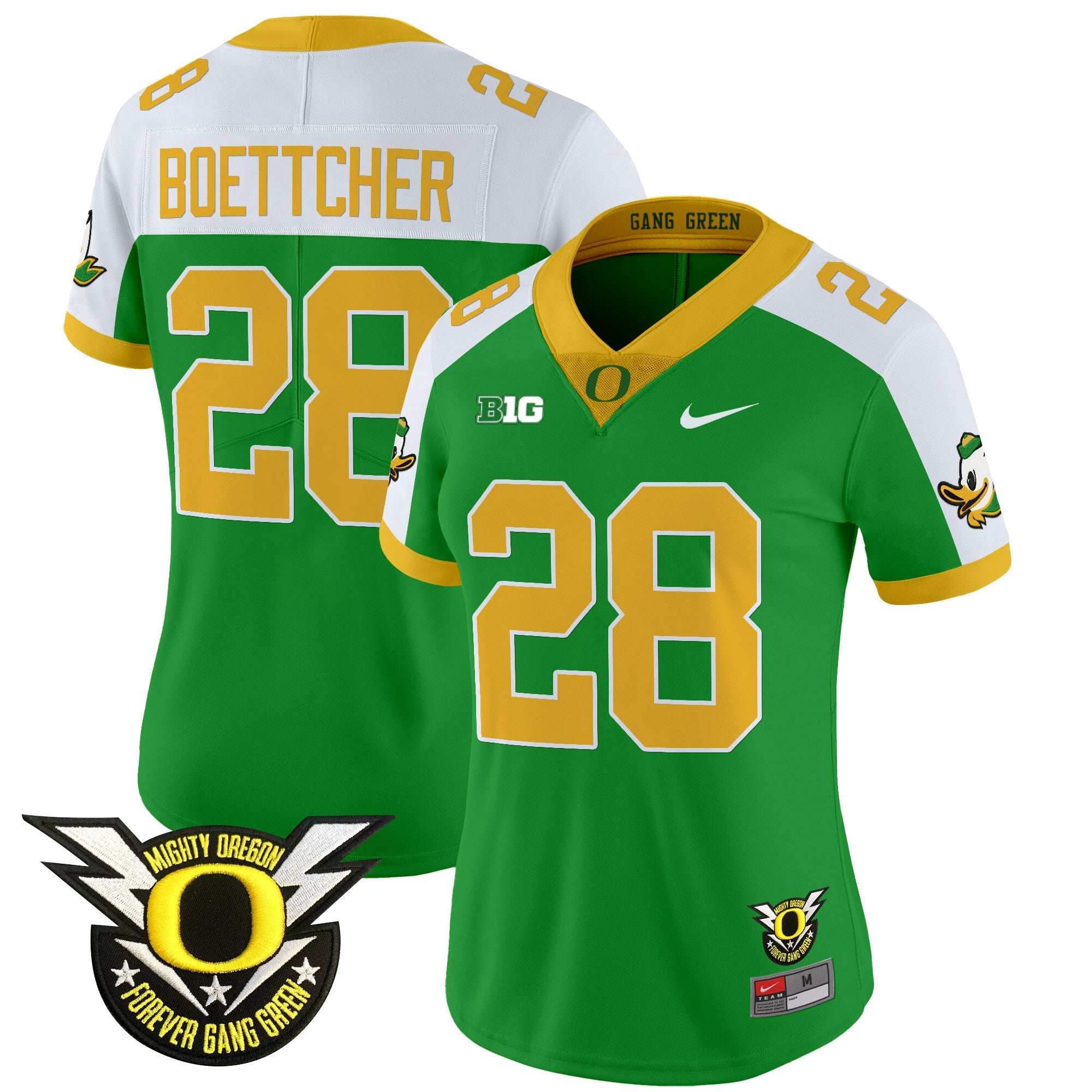 Women's Oregon Ducks 2024 Forever Gang Green & BIG Patch Vapor Limited Jersey - All Stitched