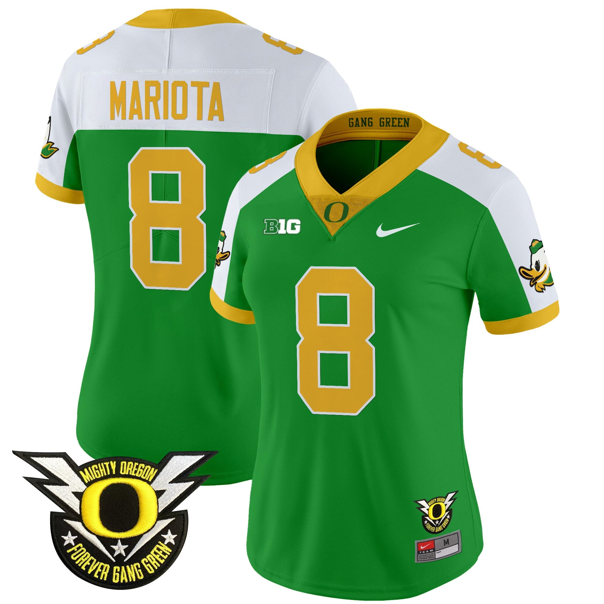 Women's Oregon Ducks 2024 Forever Gang Green & BIG Patch Vapor Limited Jersey - All Stitched