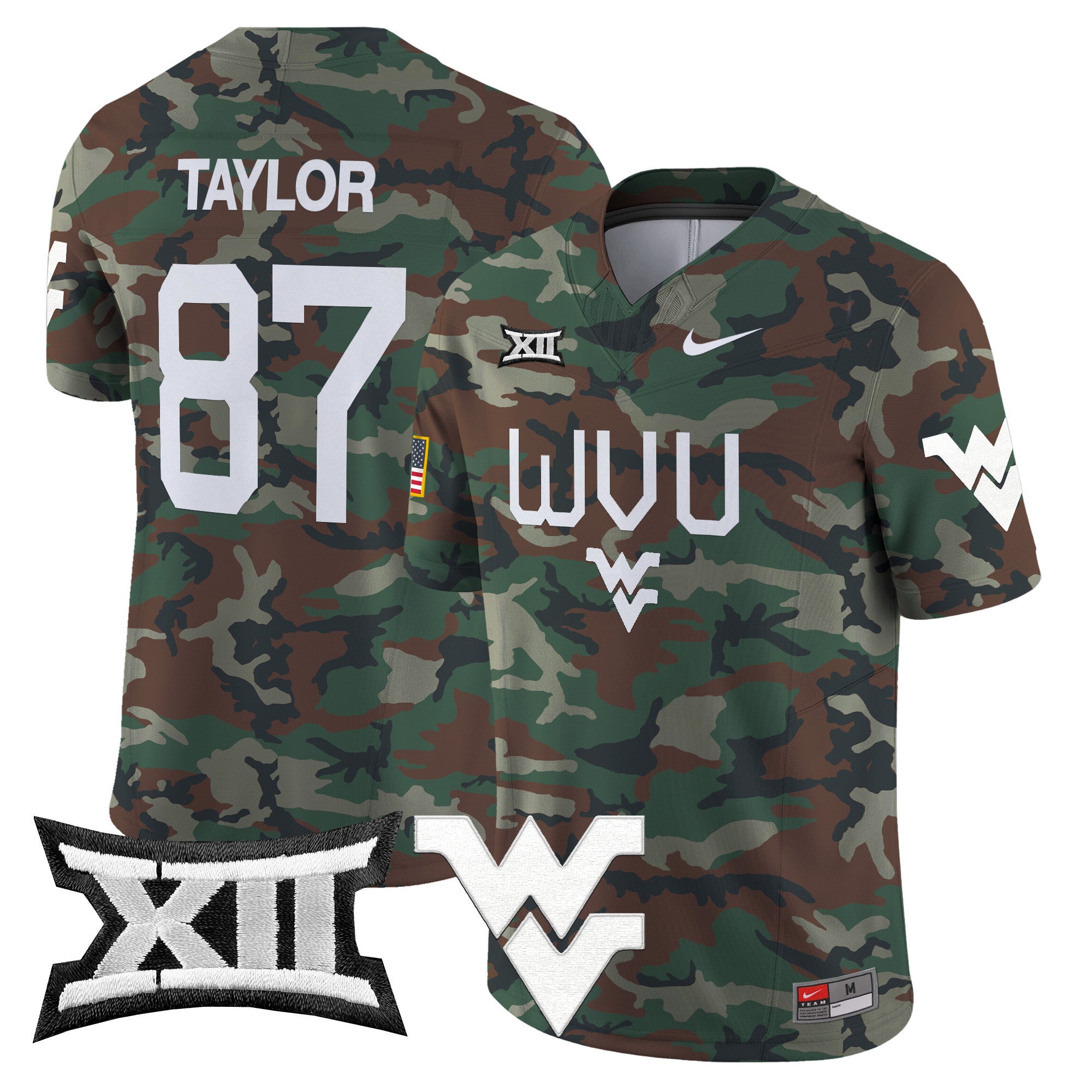 West Virginia Mountaineers 2024 Military Vapor Limited Jersey - All Stitched