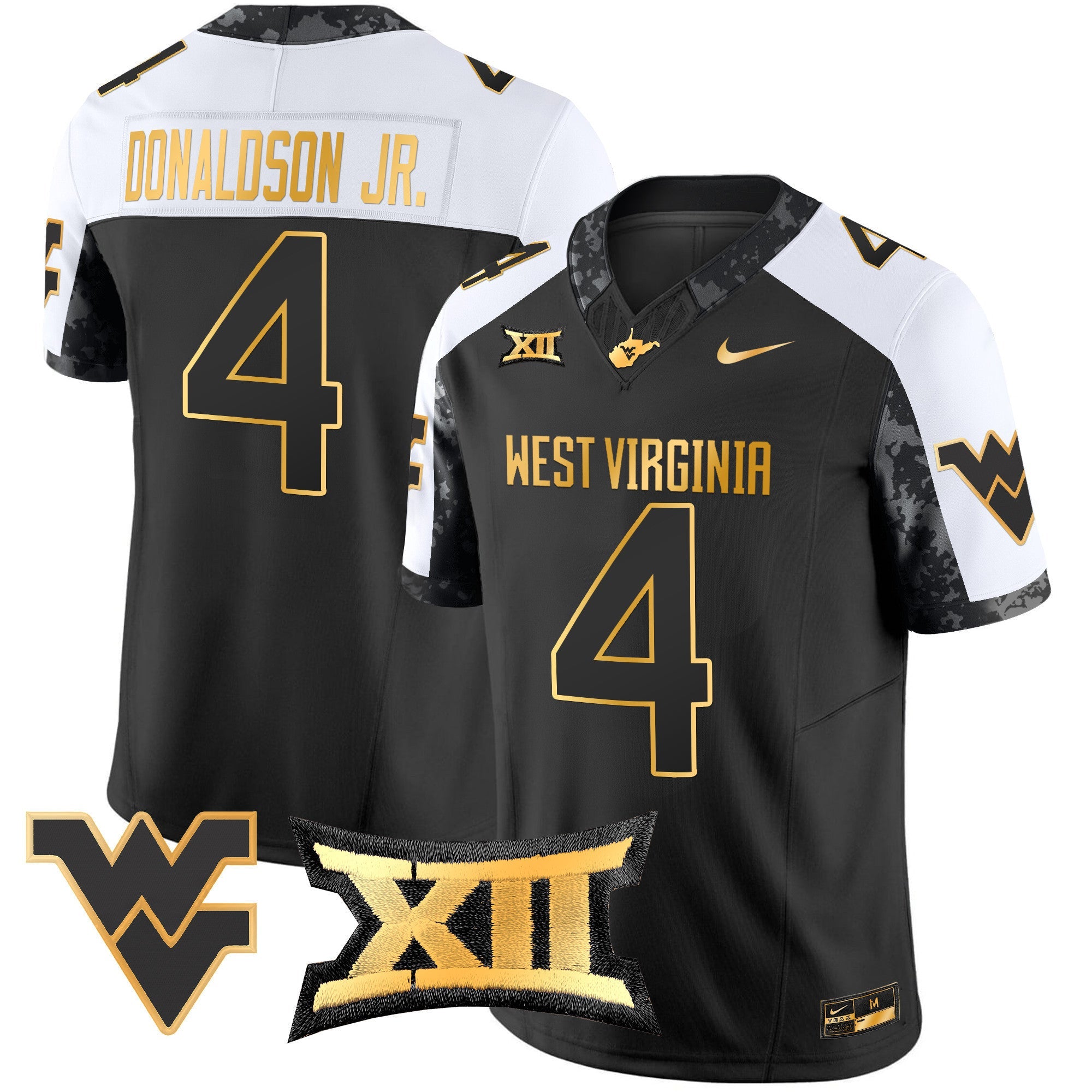 Men's West Virginia Mountaineers 2024 Gold Vapor Limited Jersey - All Stitched