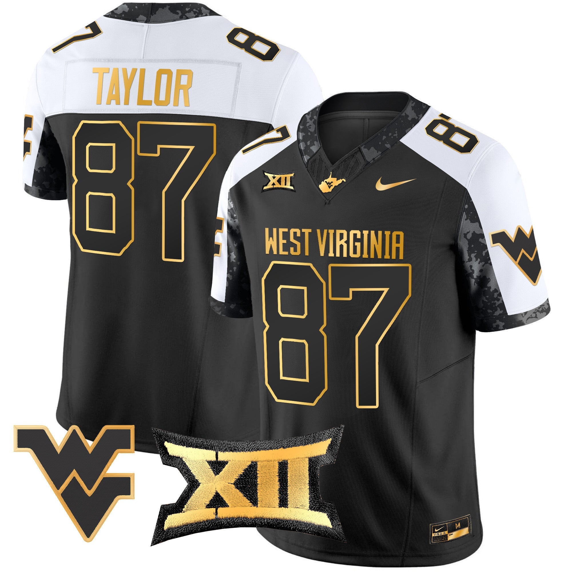 Men's West Virginia Mountaineers 2024 Gold Vapor Limited Jersey - All Stitched
