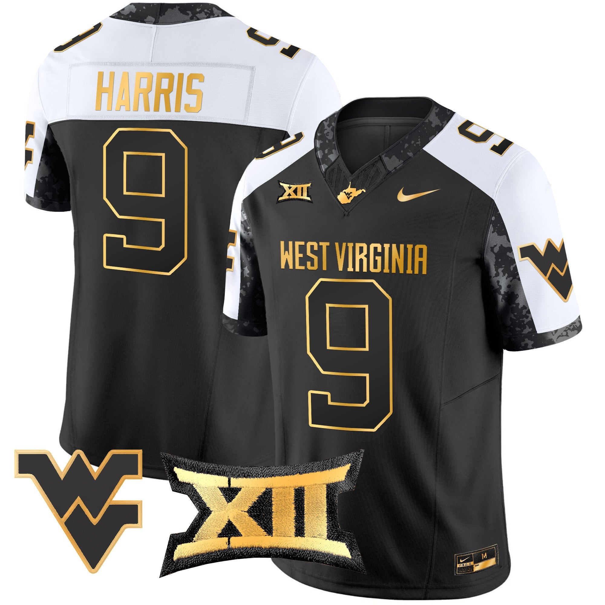 Men's West Virginia Mountaineers 2024 Gold Vapor Limited Jersey - All Stitched