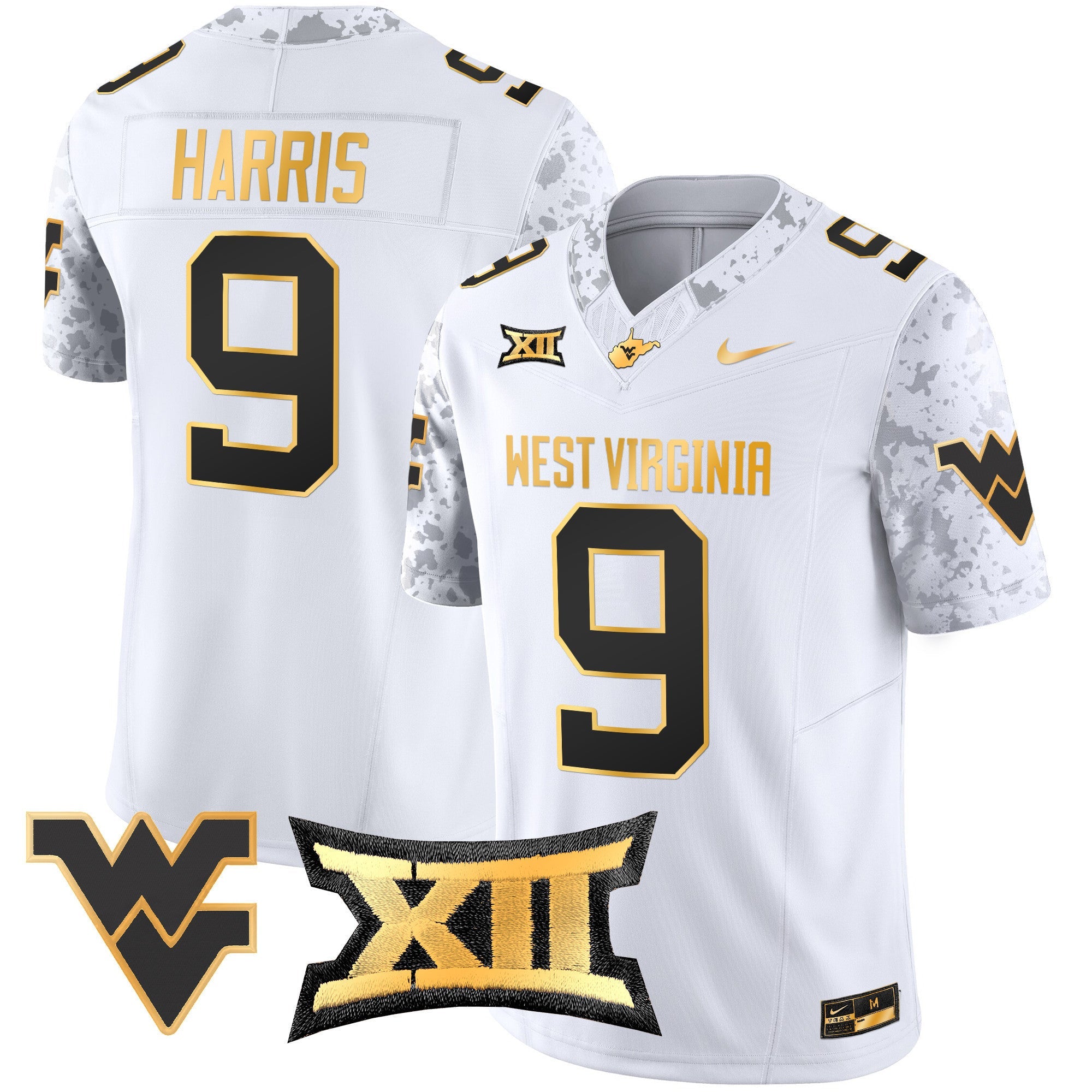 Men's West Virginia Mountaineers 2024 Gold Vapor Limited Jersey - All Stitched