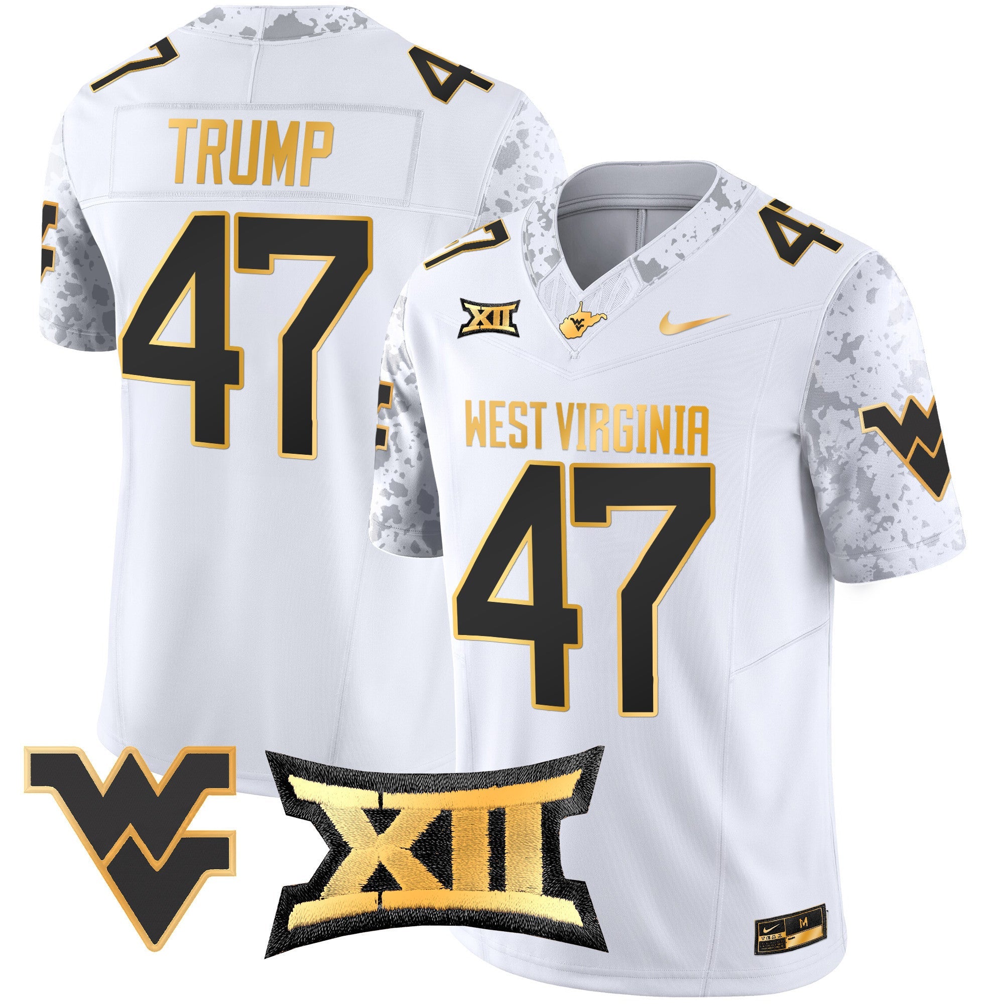 Men's West Virginia Mountaineers 2024 Gold Vapor Limited Jersey - All Stitched