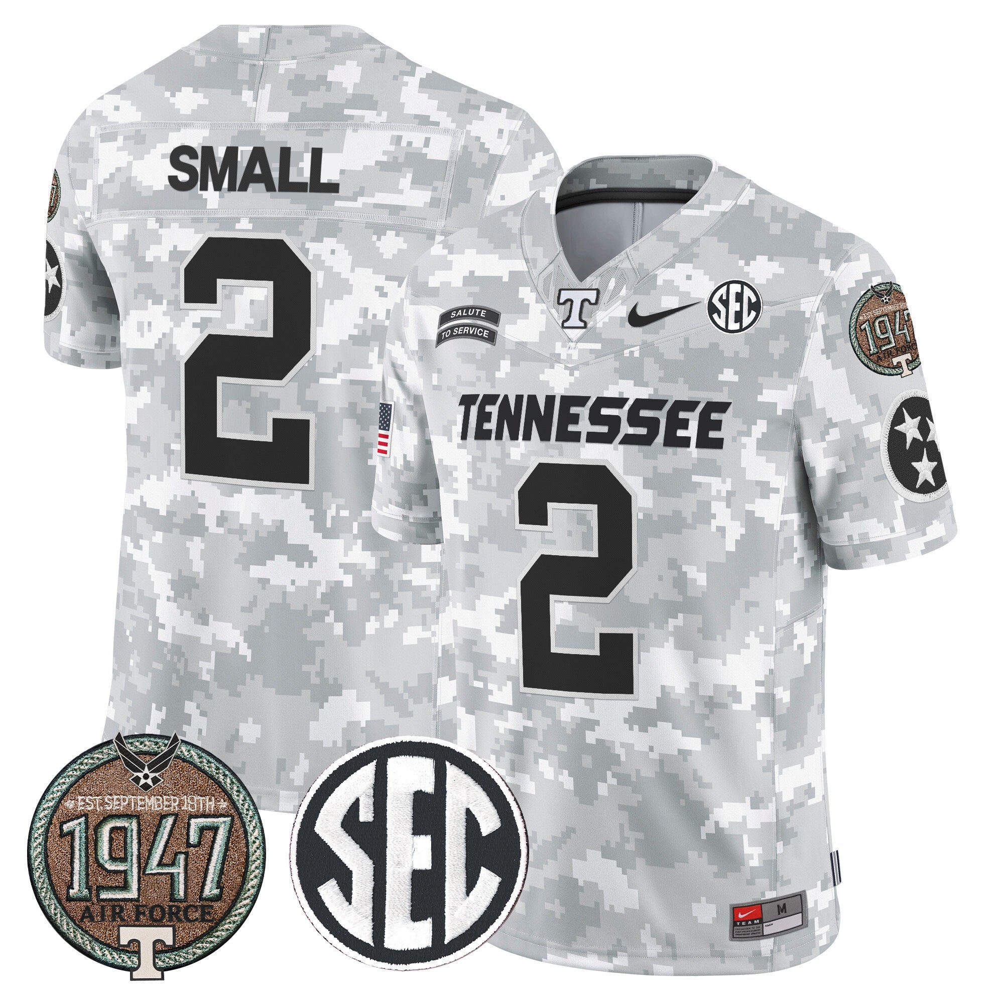 Men's Volunteers 2024 Salute to Service Establishment Year Patch Vapor Limited Jersey - All Stitched