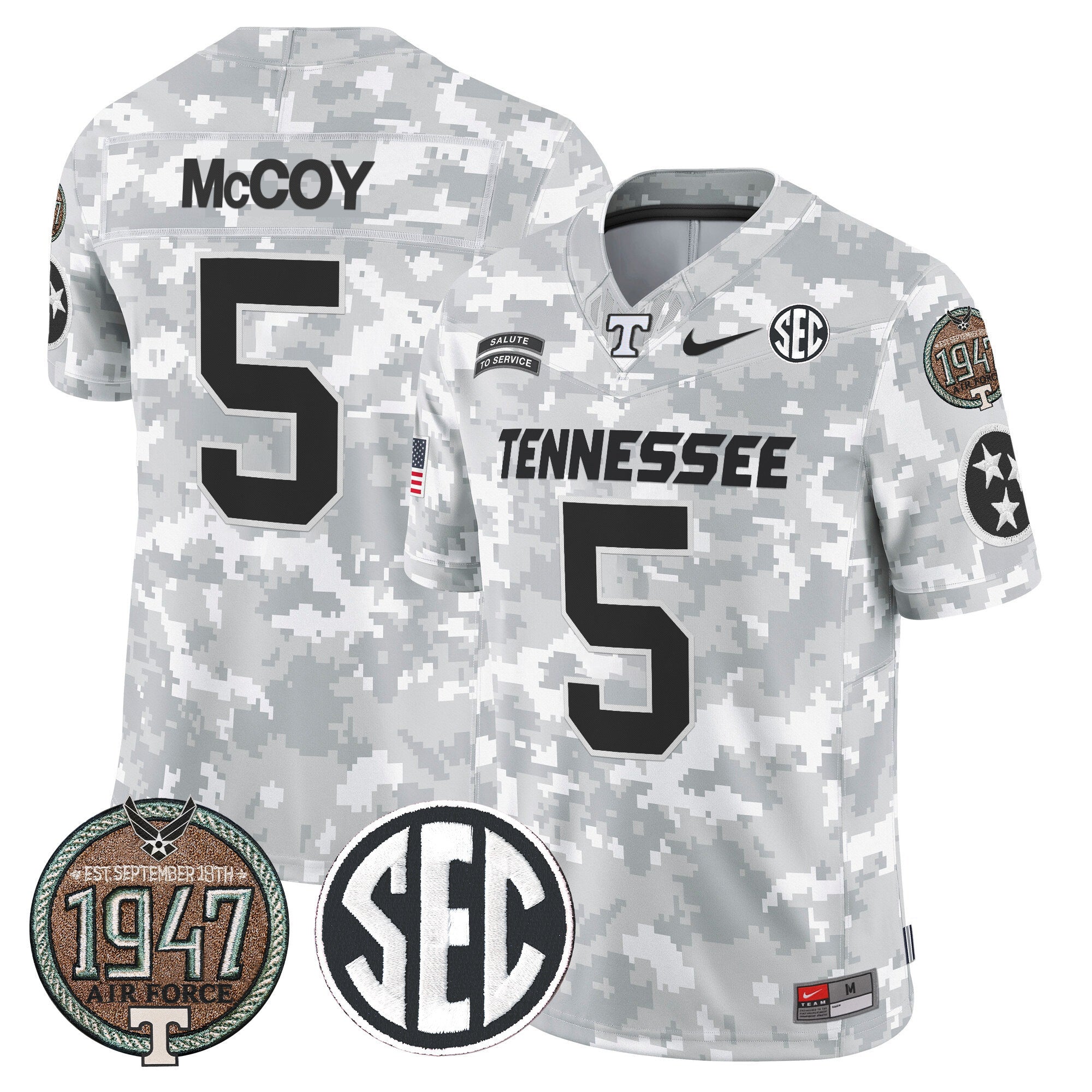 Men's Volunteers 2024 Salute to Service Establishment Year Patch Vapor Limited Jersey - All Stitched