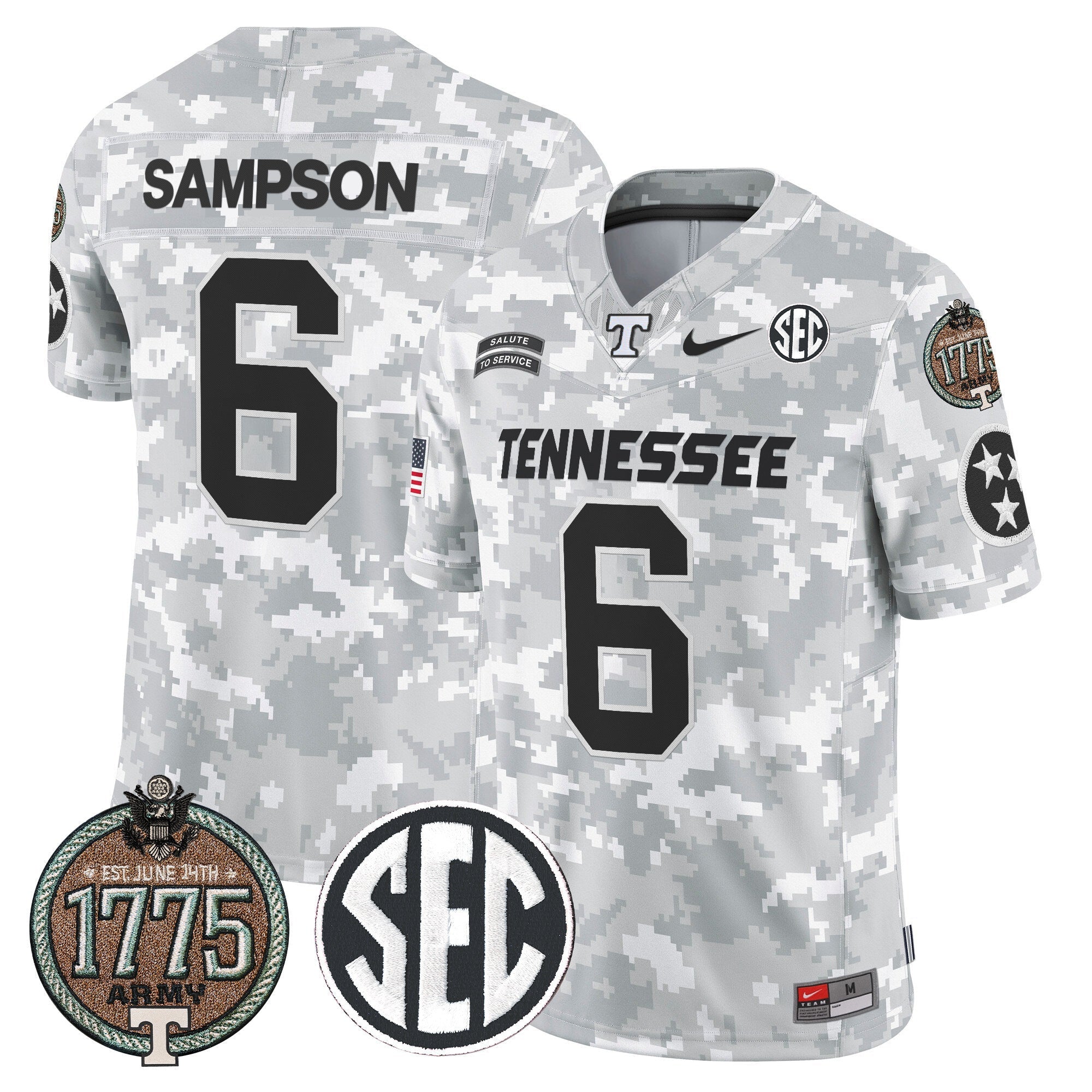 Men's Volunteers 2024 Salute to Service Establishment Year Patch Vapor Limited Jersey - All Stitched