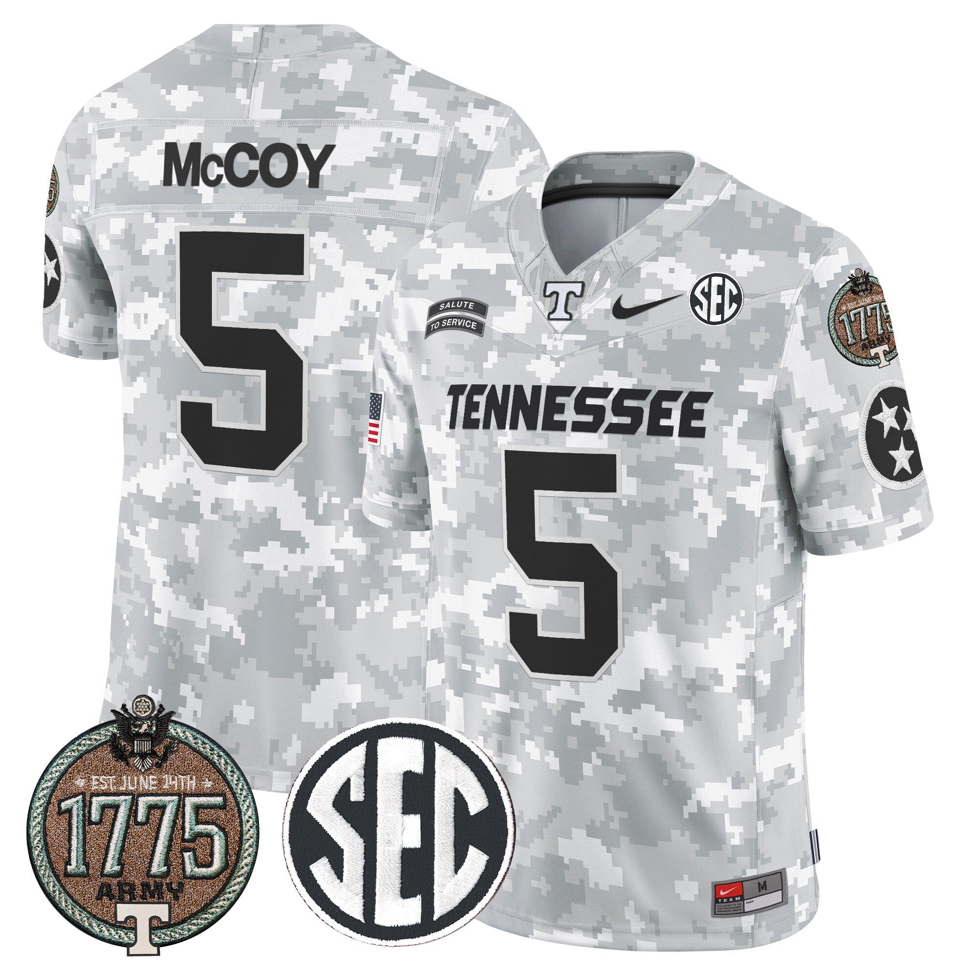 Men's Volunteers 2024 Salute to Service Establishment Year Patch Vapor Limited Jersey - All Stitched