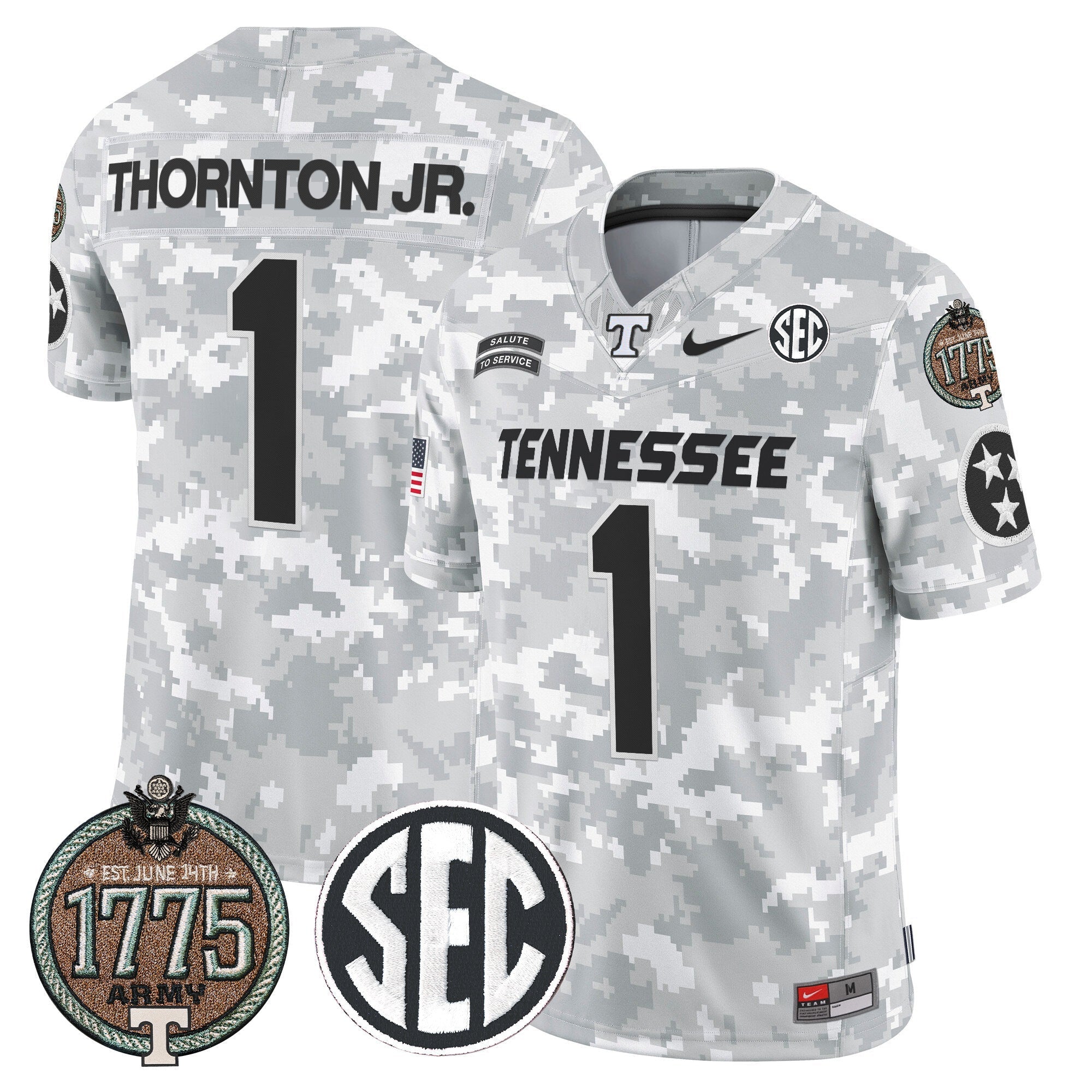 Men's Volunteers 2024 Salute to Service Establishment Year Patch Vapor Limited Jersey - All Stitched