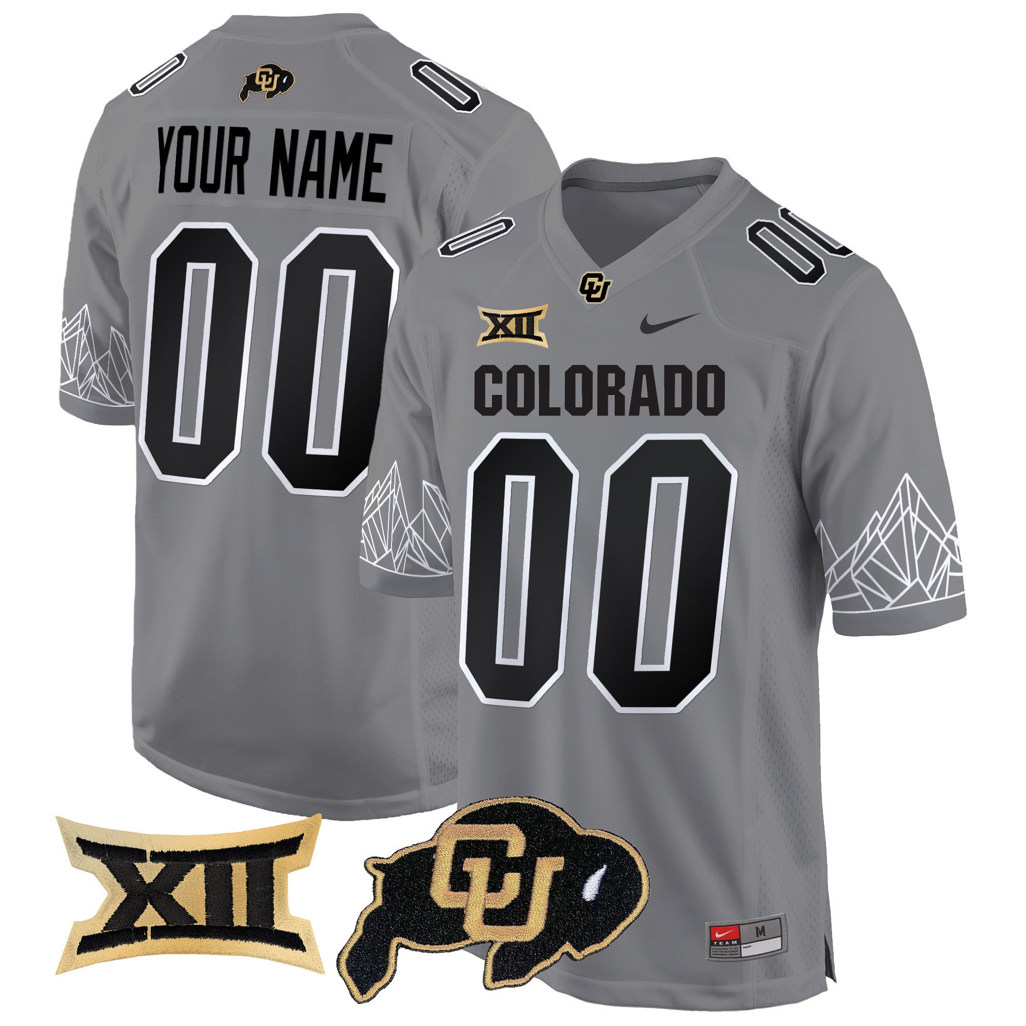 Colorado Buffaloes Big 12 XII Patch Game Custom Jersey - All Stitched