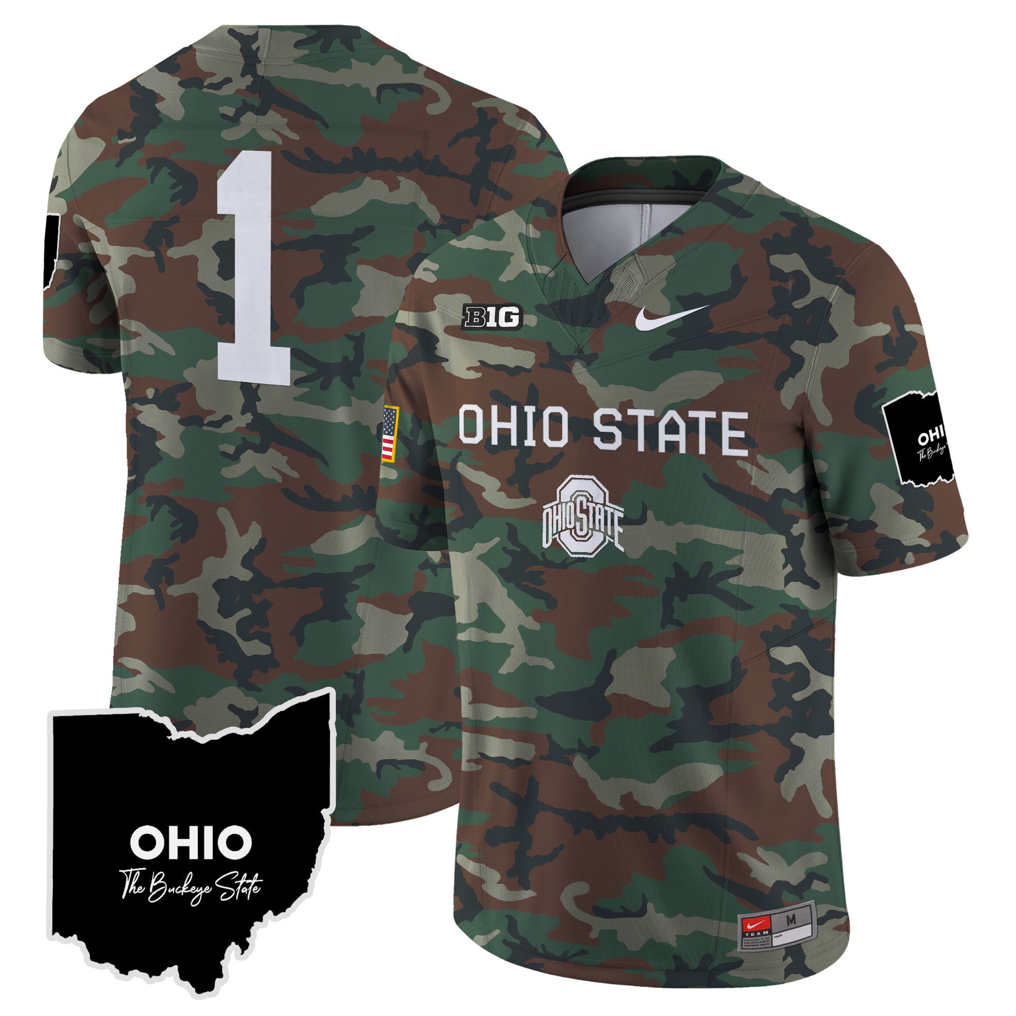 Ohio State Buckeyes 2024 Military Vapor Limited Jersey - All Stitched