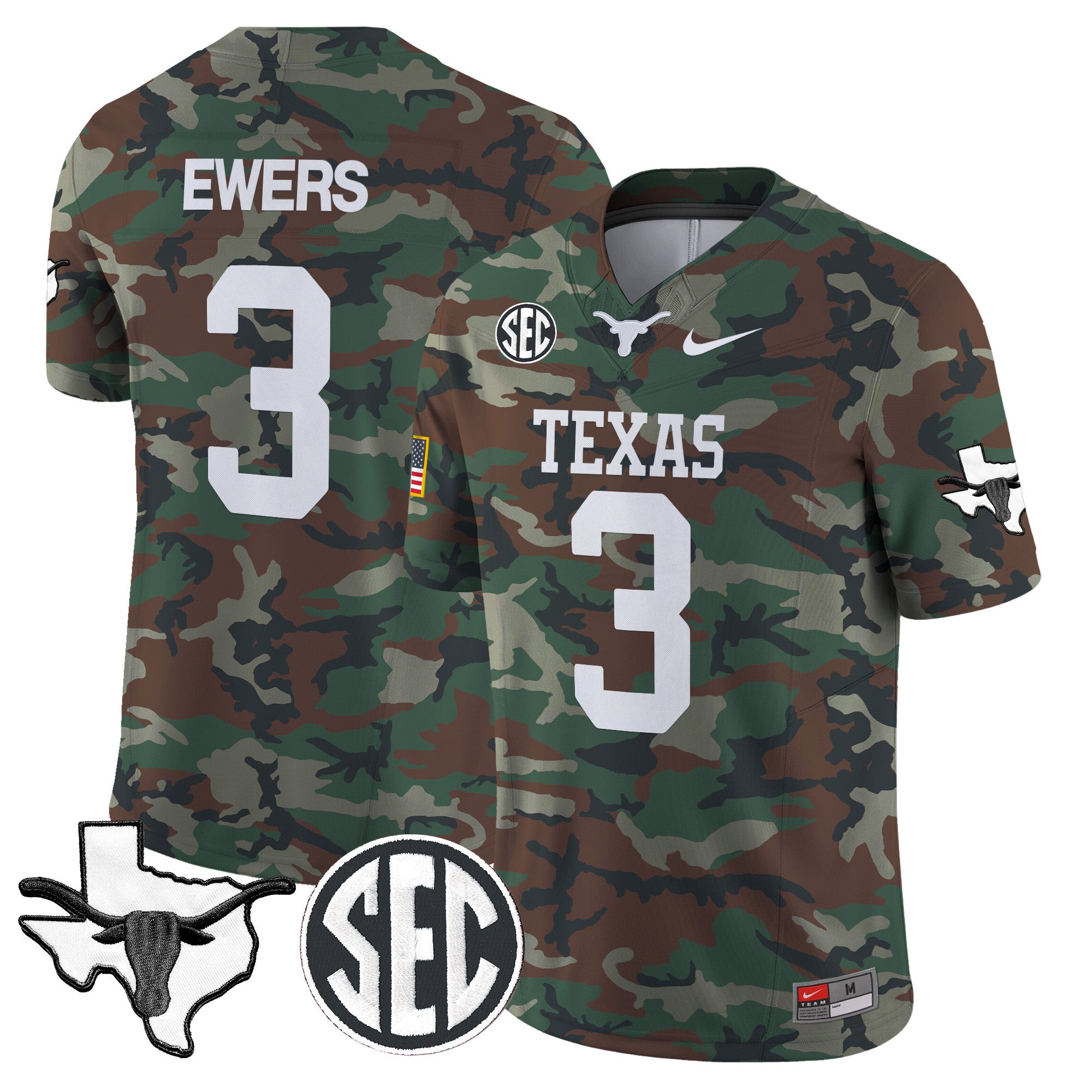 Texas Longhorns 2024 Military Vapor Limited Jersey V2 - All Stitched