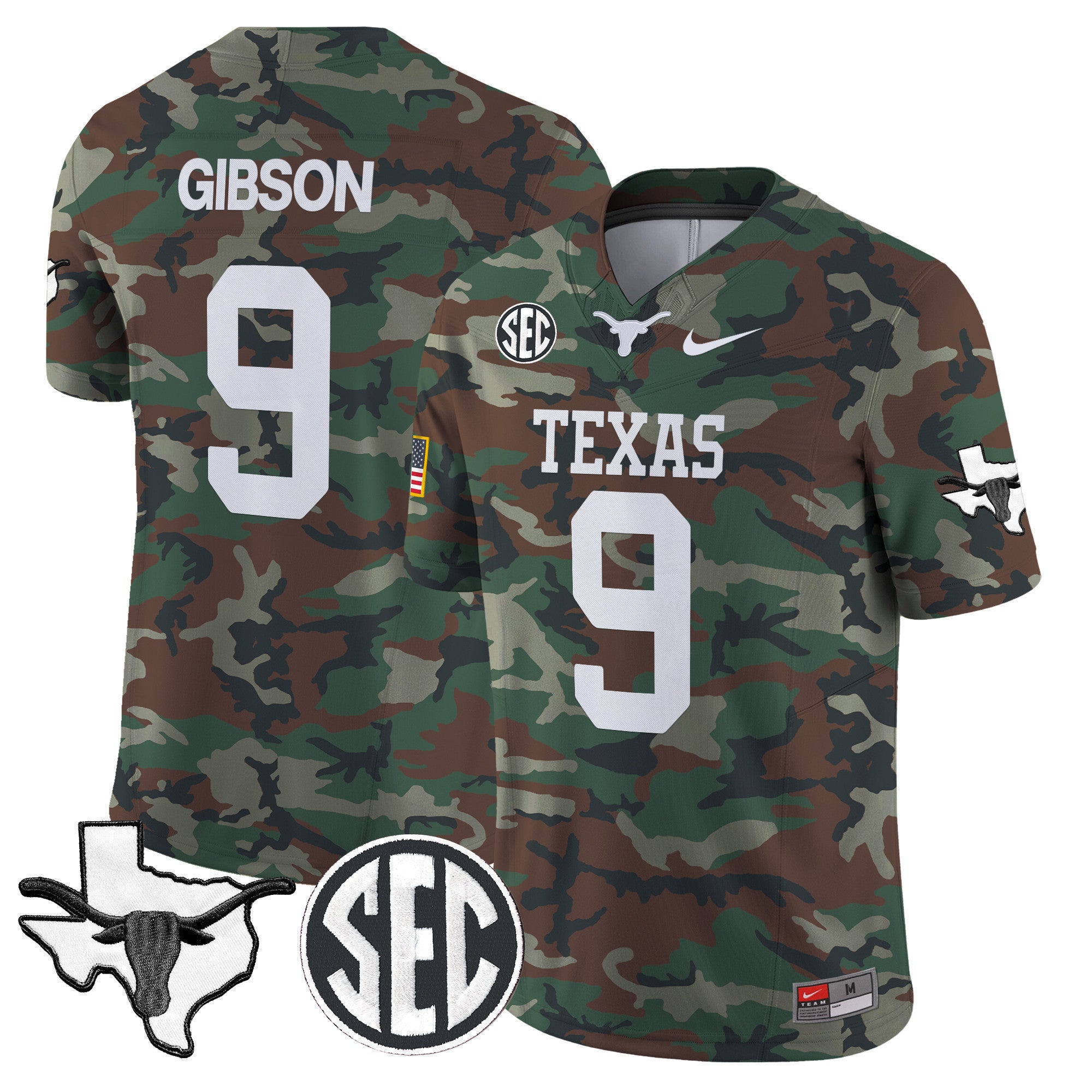 Texas Longhorns 2024 Military Vapor Limited Jersey V2 - All Stitched
