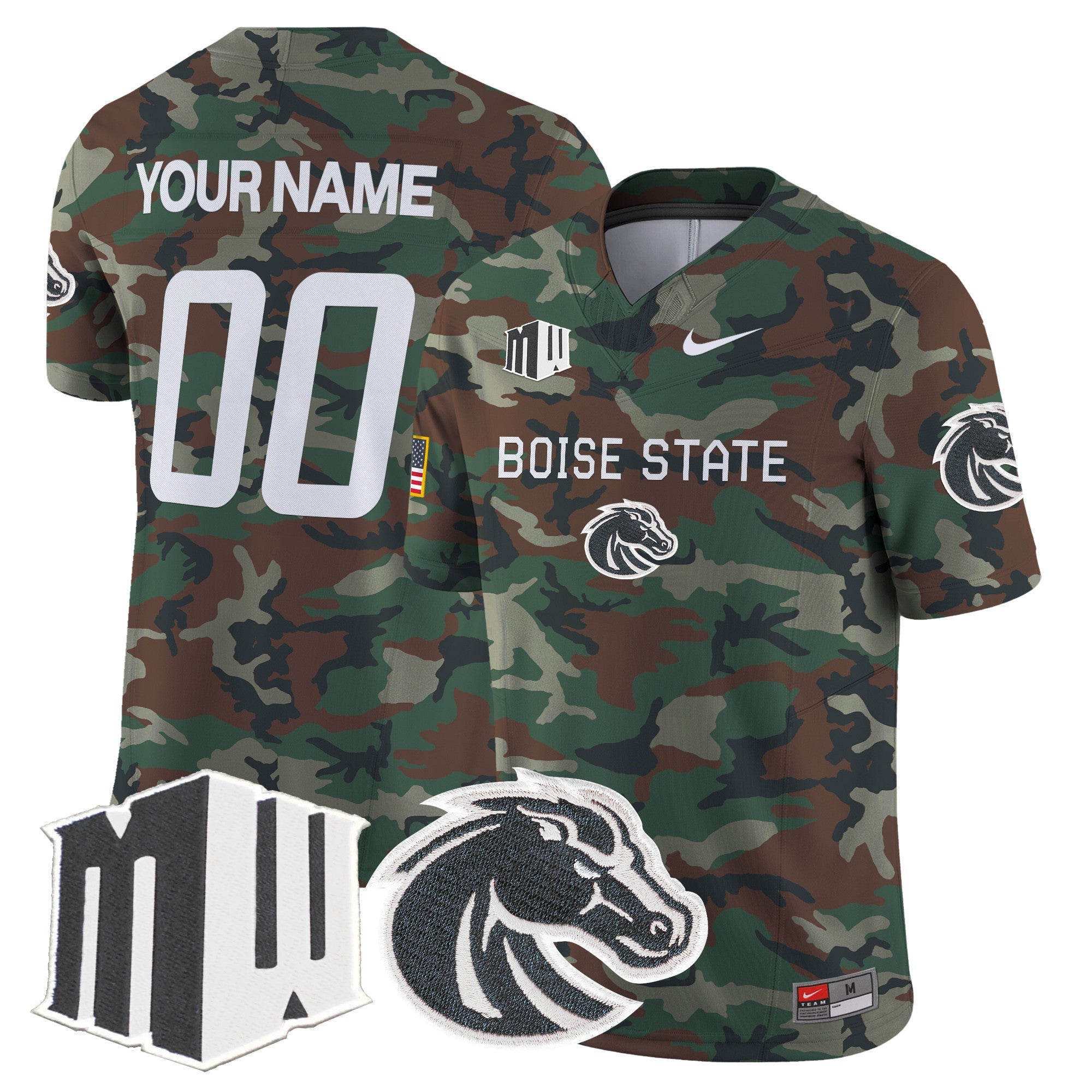 Boise State Broncos 2024 Military Vapor Limited Custom Jersey - All Stitched