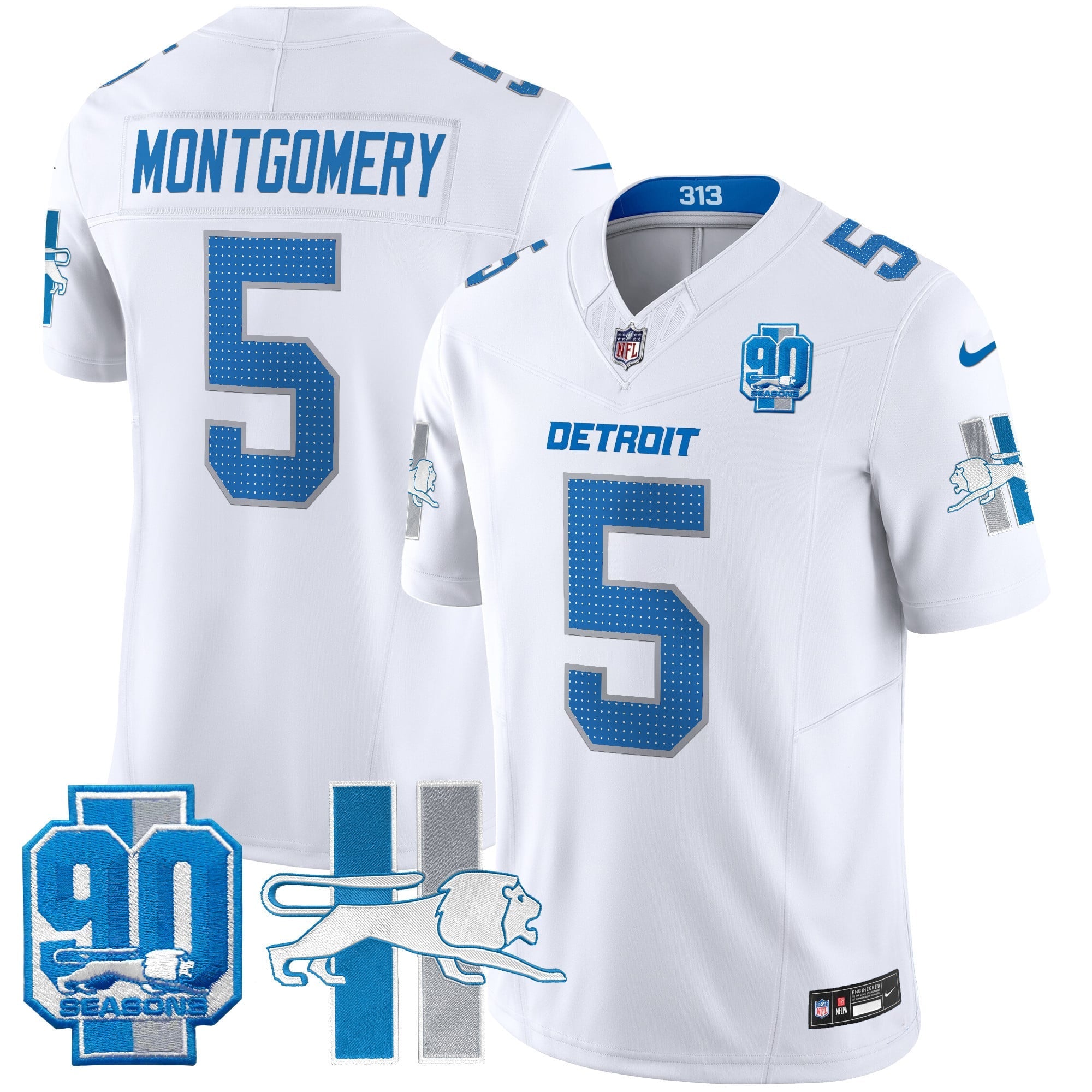 Men's Detroit Lion 1946 Throwback Vapor Limited Jersey - All Stitched