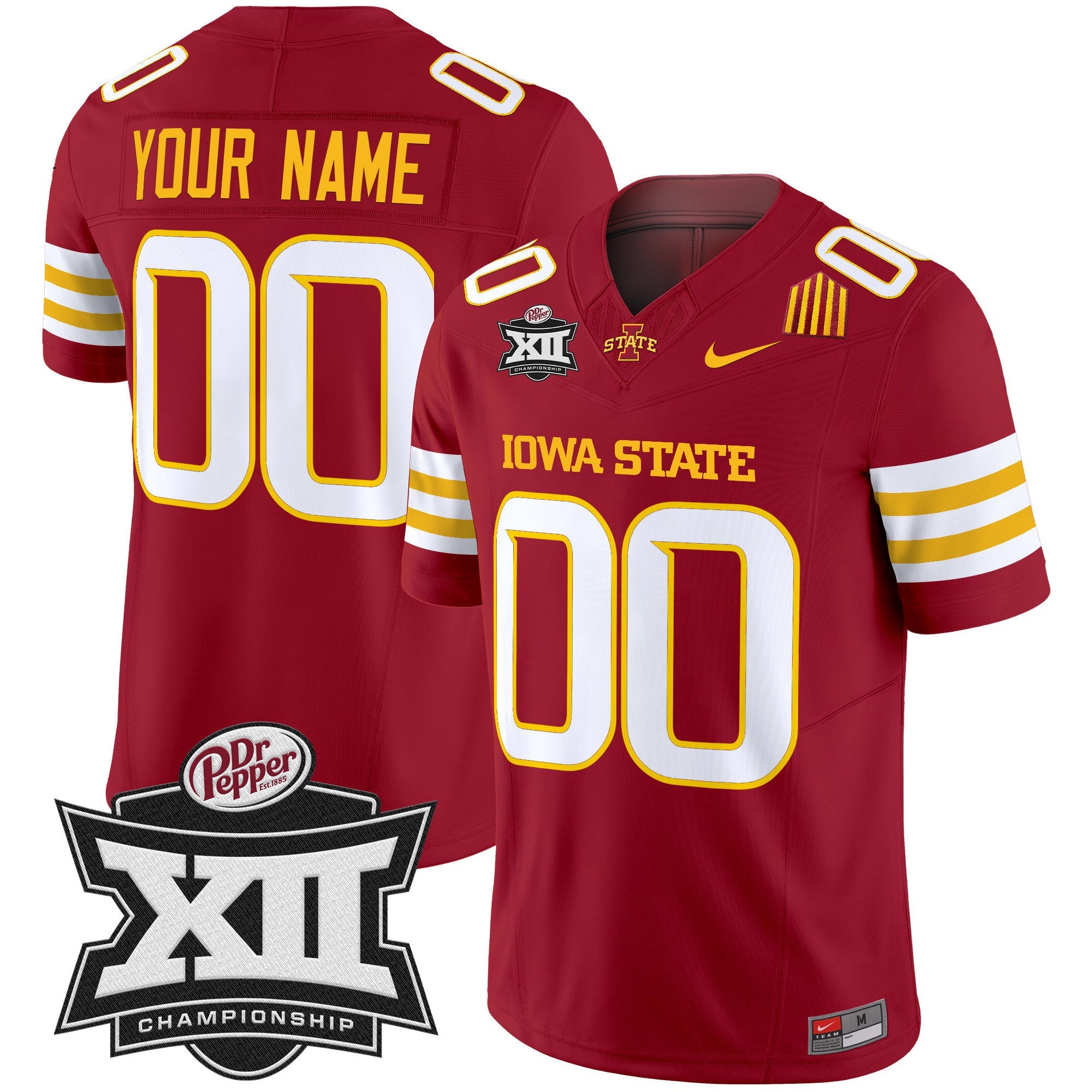 Iowa State 2024 Big 12 Championship Patch Vapor Limited Custom Jersey - All Stitched