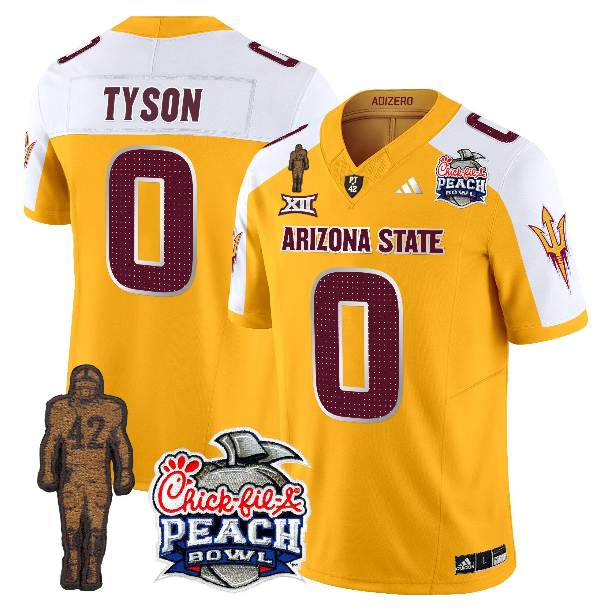 Men's Sun Devils Pat Tillman & Peach Bowl Patch Vapor Limited Jersey V2 - All Stitched
