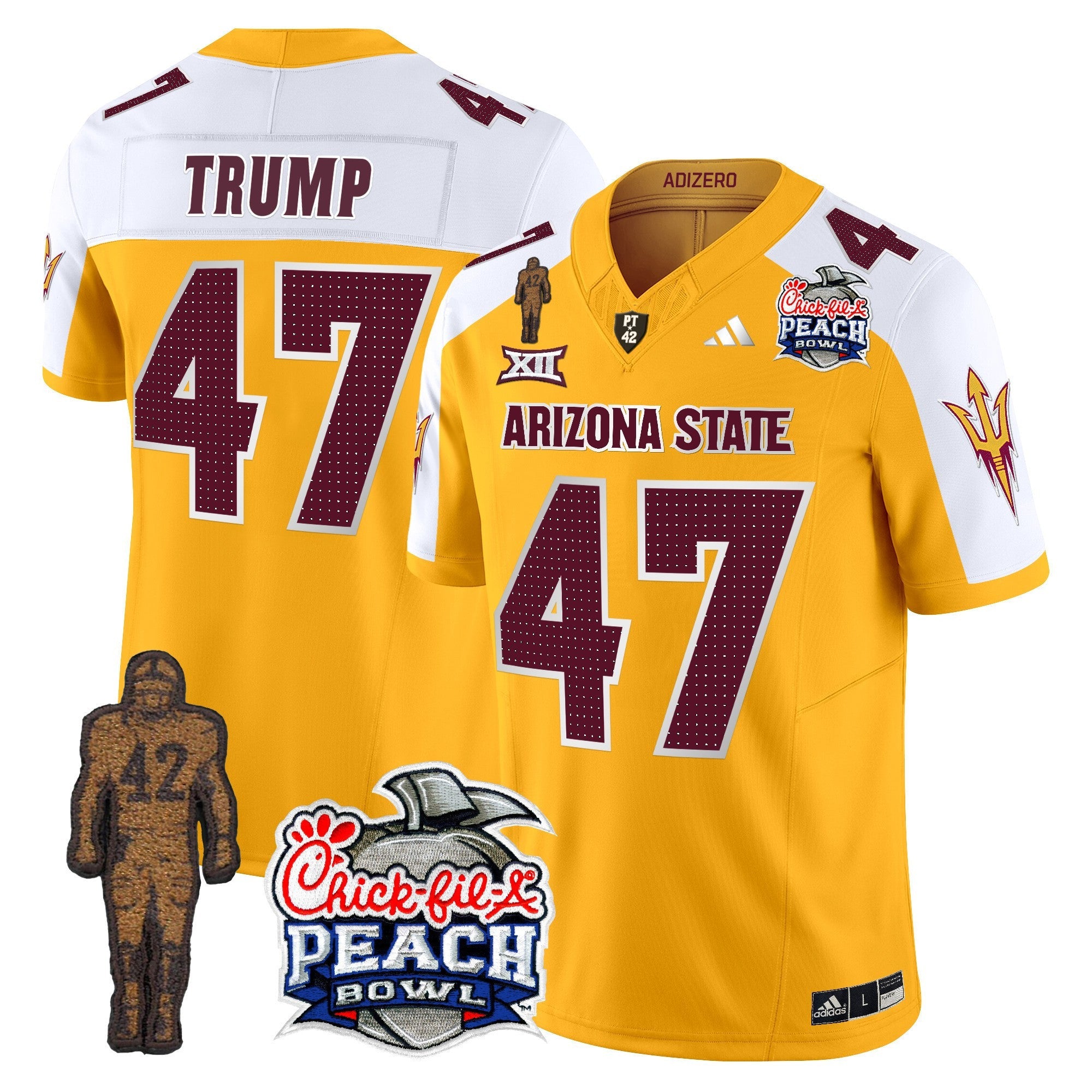 Men's Sun Devils Pat Tillman & Peach Bowl Patch Vapor Limited Jersey V2 - All Stitched