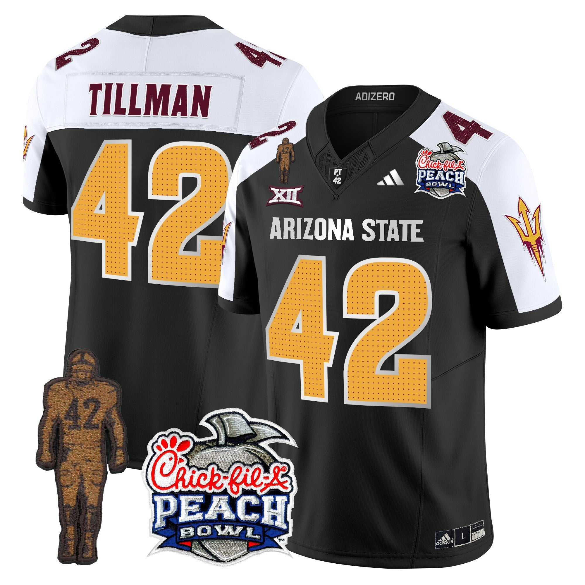 Men's Sun Devils Pat Tillman & Peach Bowl Patch Vapor Limited Jersey V2 - All Stitched