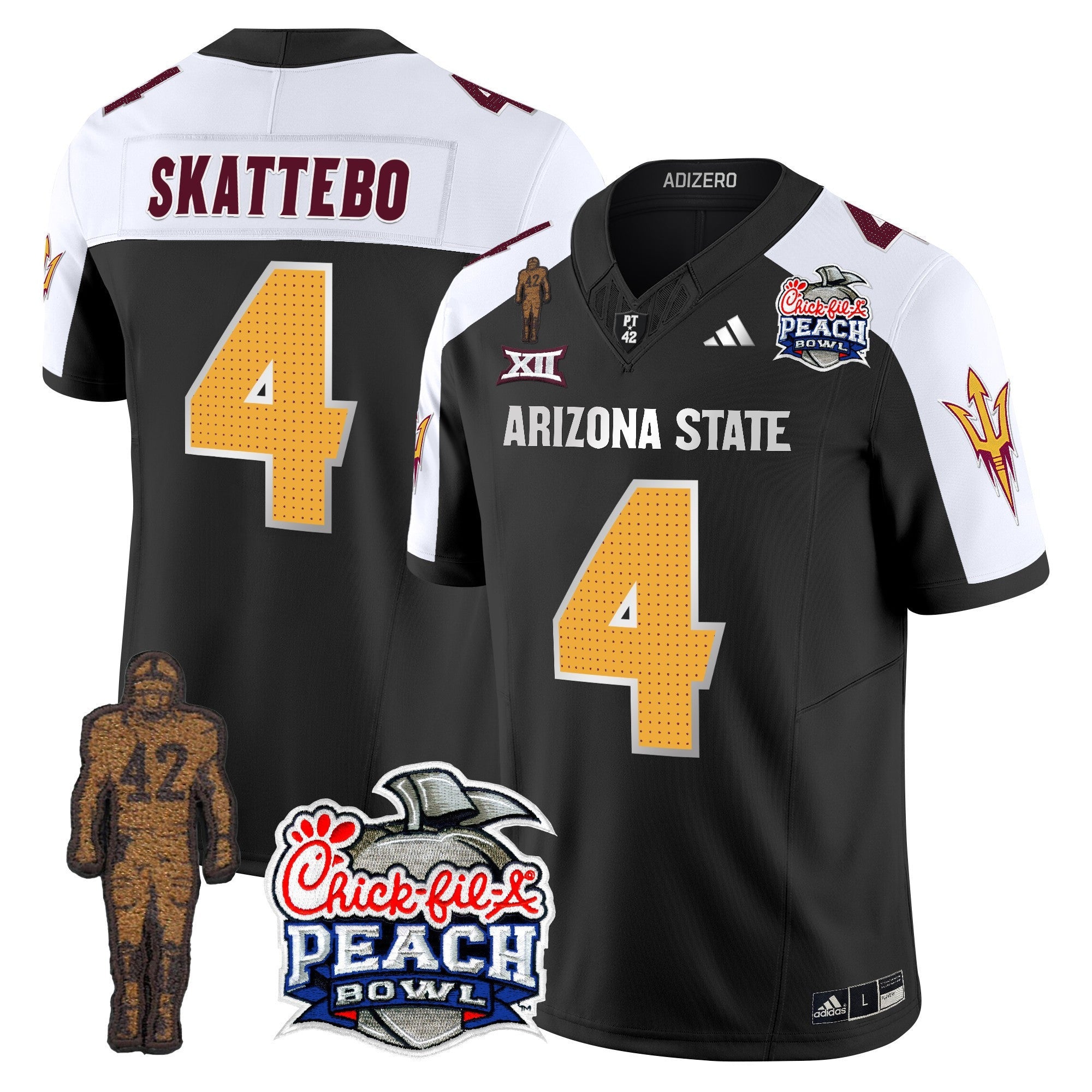 Men's Sun Devils Pat Tillman & Peach Bowl Patch Vapor Limited Jersey V2 - All Stitched