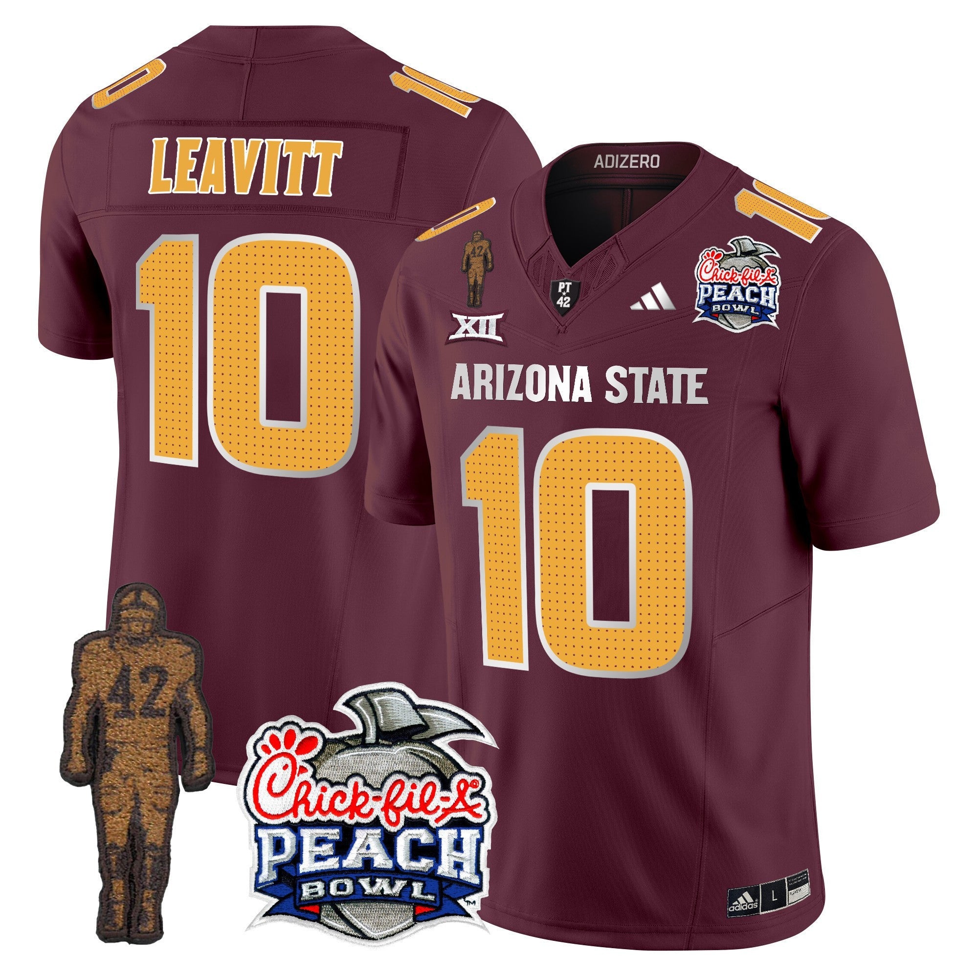 Men's Sun Devils Pat Tillman & Peach Bowl Patch Vapor Limited Jersey V2 - All Stitched
