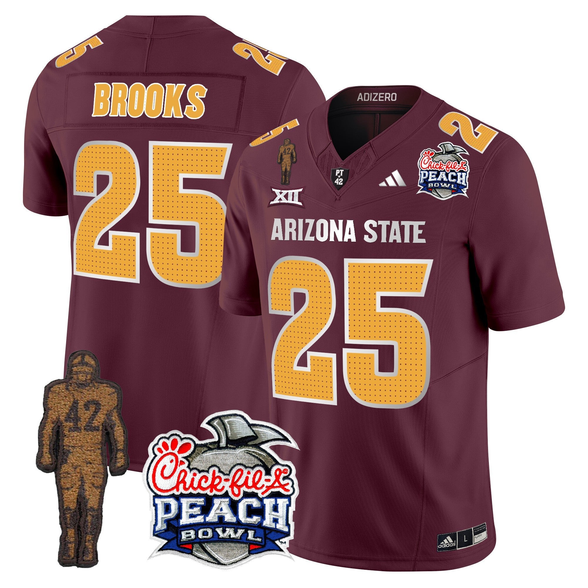 Men's Sun Devils Pat Tillman & Peach Bowl Patch Vapor Limited Jersey V2 - All Stitched