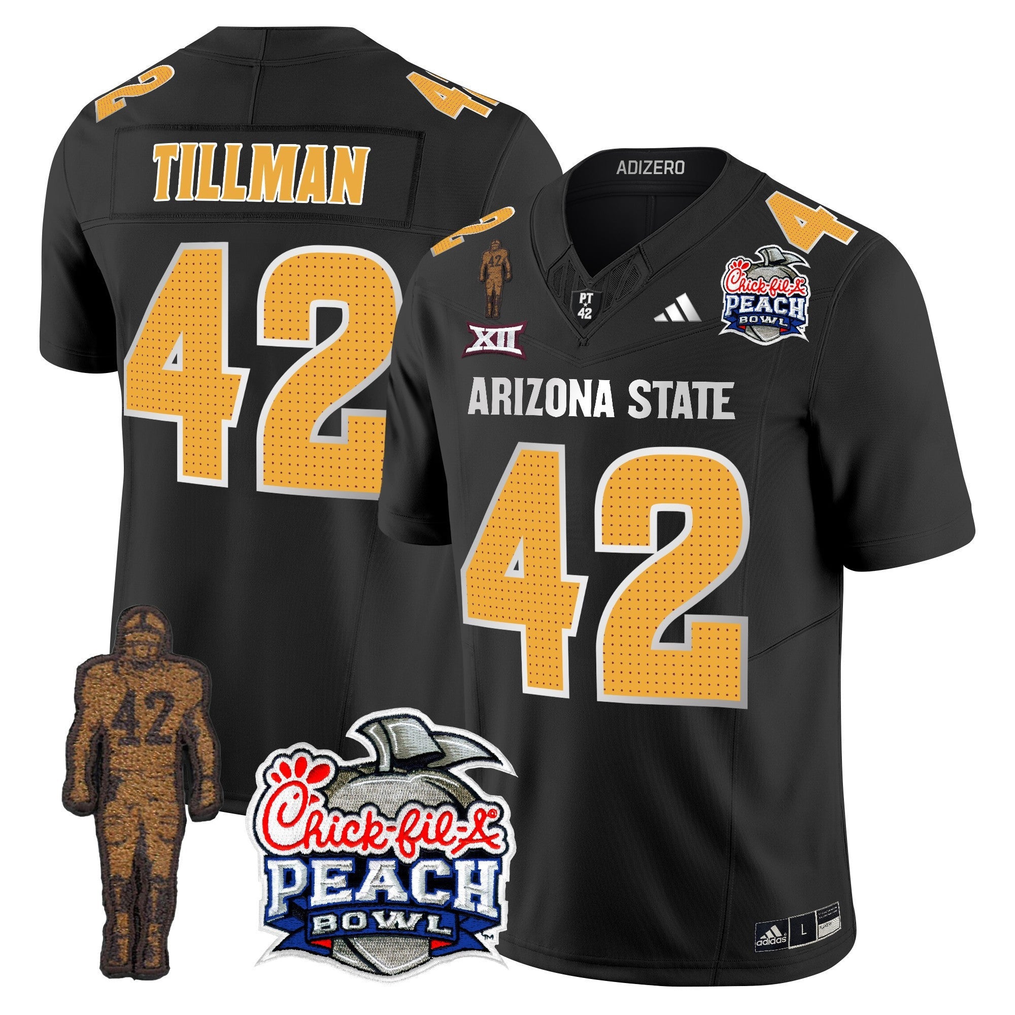 Men's Sun Devils Pat Tillman & Peach Bowl Patch Vapor Limited Jersey V2 - All Stitched