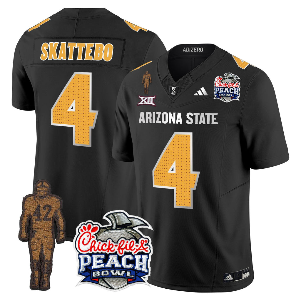 Men's Sun Devils Pat Tillman & Peach Bowl Patch Vapor Limited Jersey V2 - All Stitched