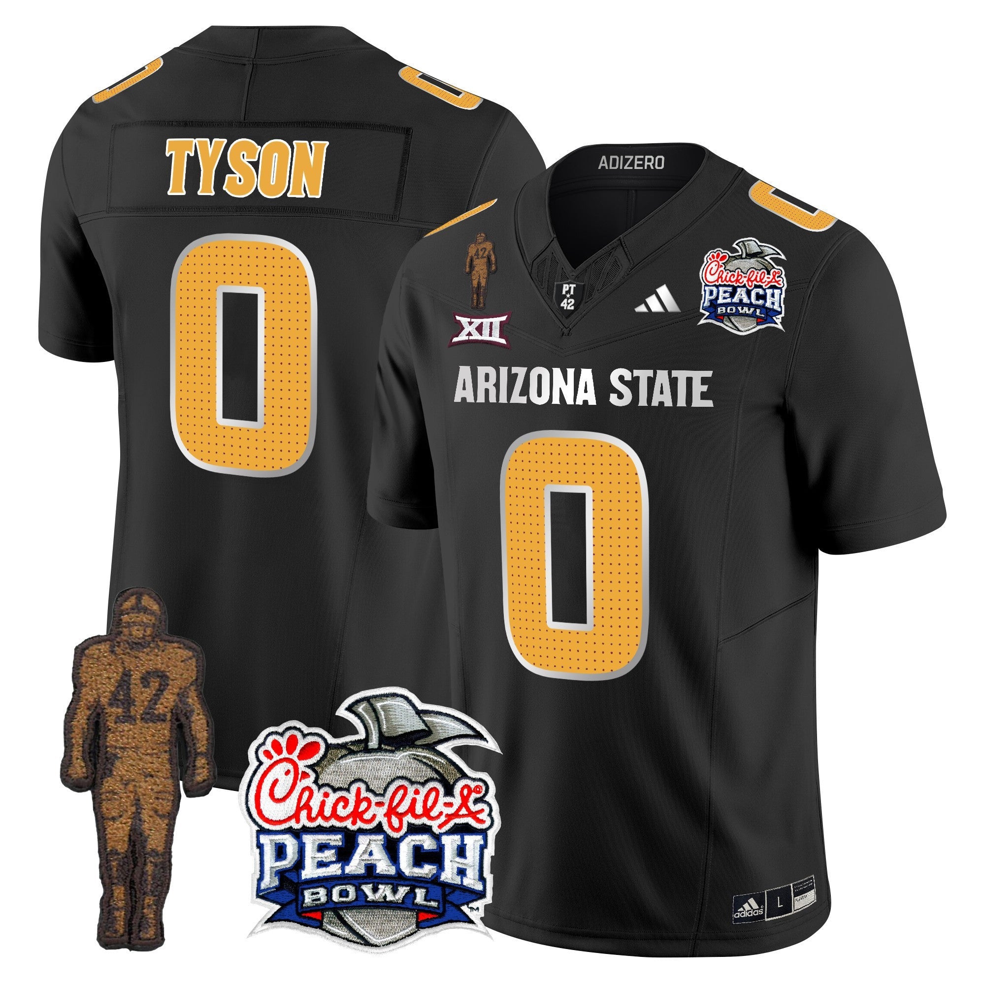 Men's Sun Devils Pat Tillman & Peach Bowl Patch Vapor Limited Jersey V2 - All Stitched