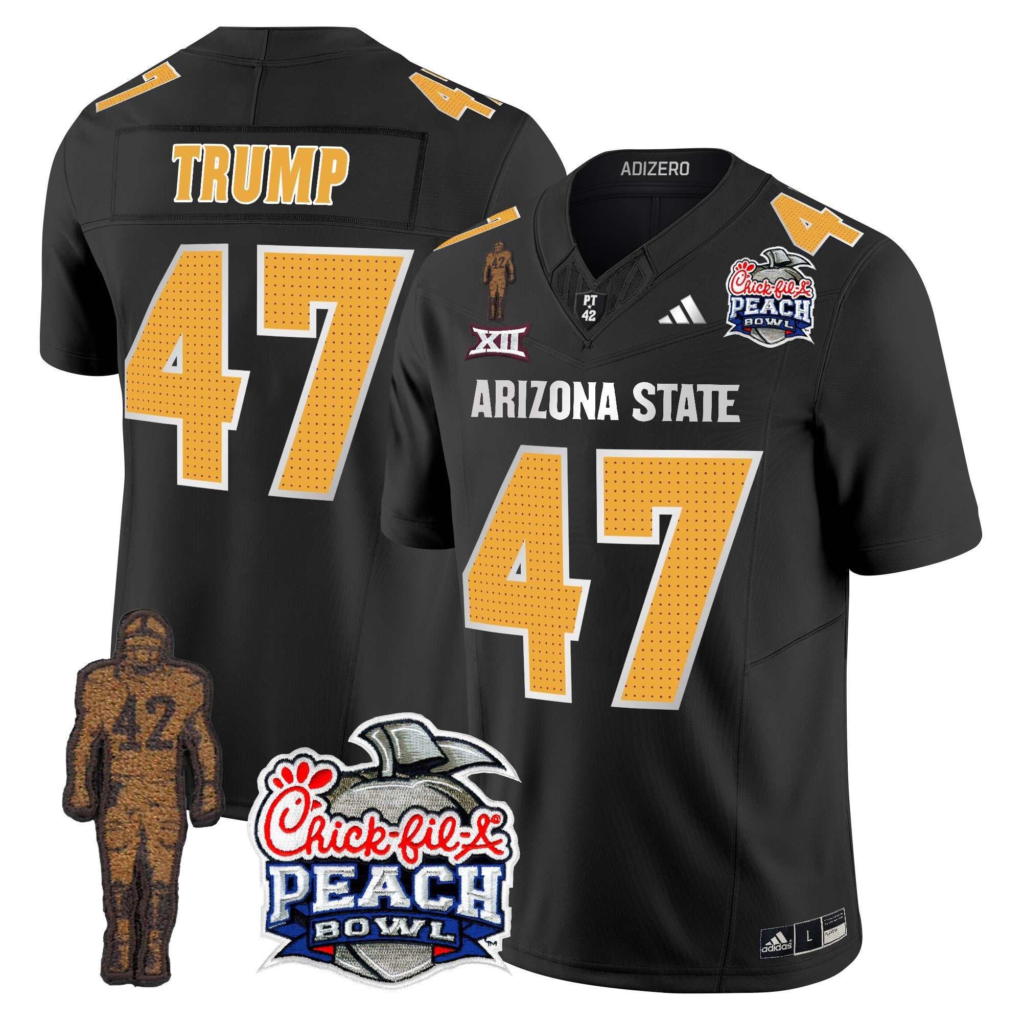Men's Sun Devils Pat Tillman & Peach Bowl Patch Vapor Limited Jersey V2 - All Stitched