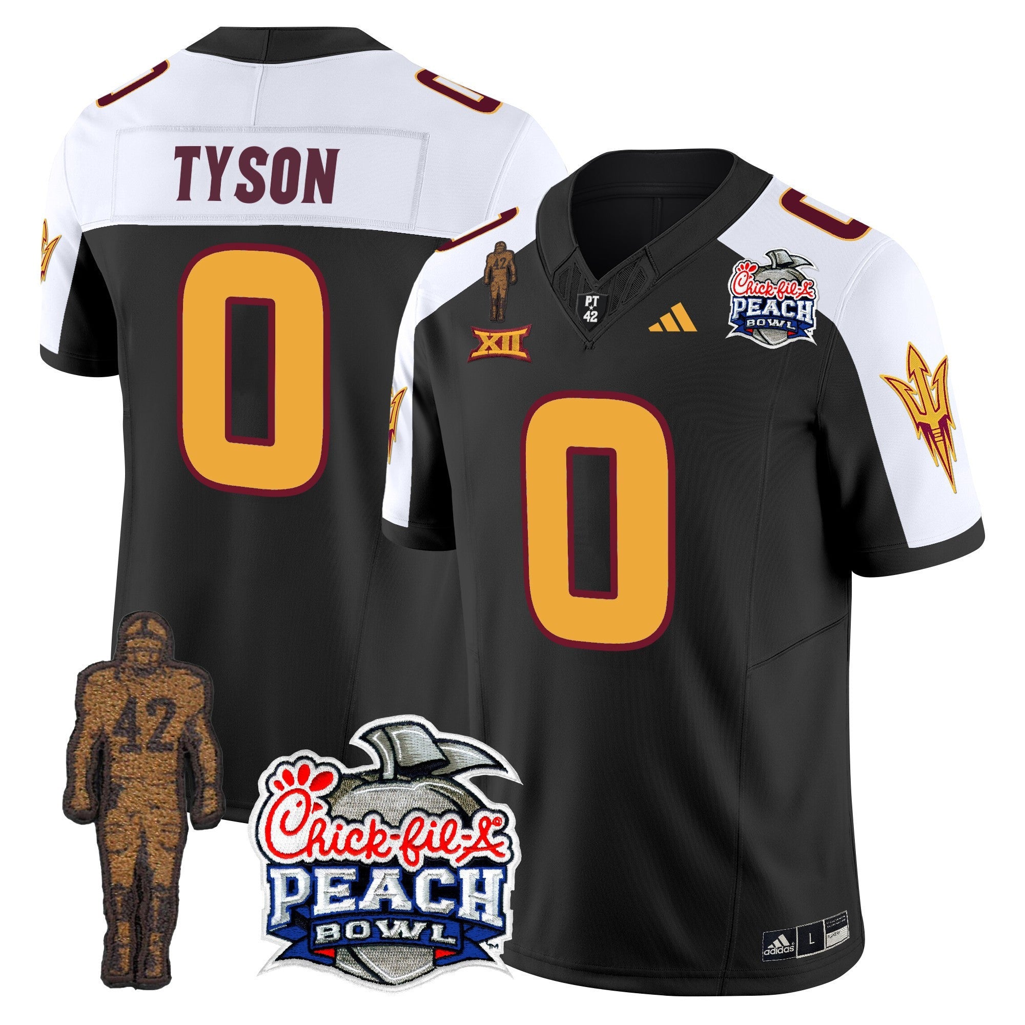 Men's Sun Devils Pat Tillman & Peach Bowl Patch Vapor Limited Jersey - All Stitched