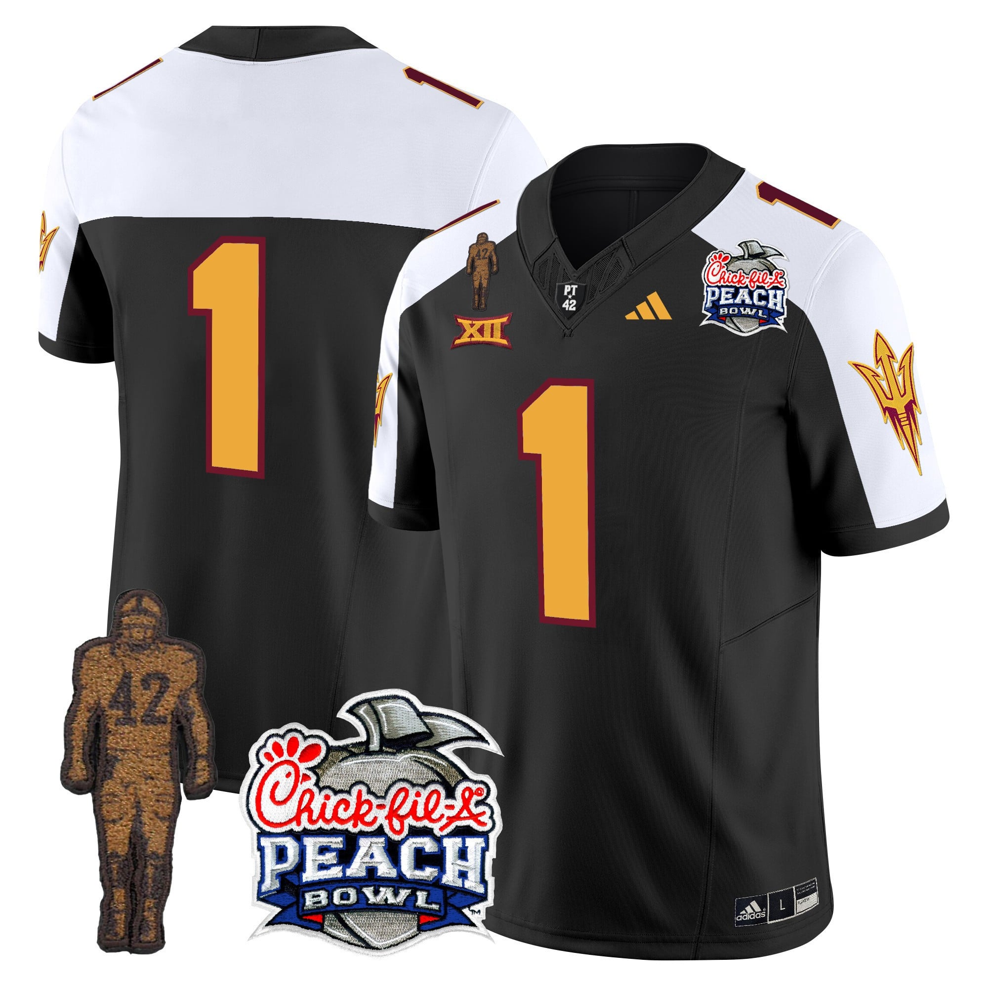 Men's Sun Devils Pat Tillman & Peach Bowl Patch Vapor Limited Jersey - All Stitched