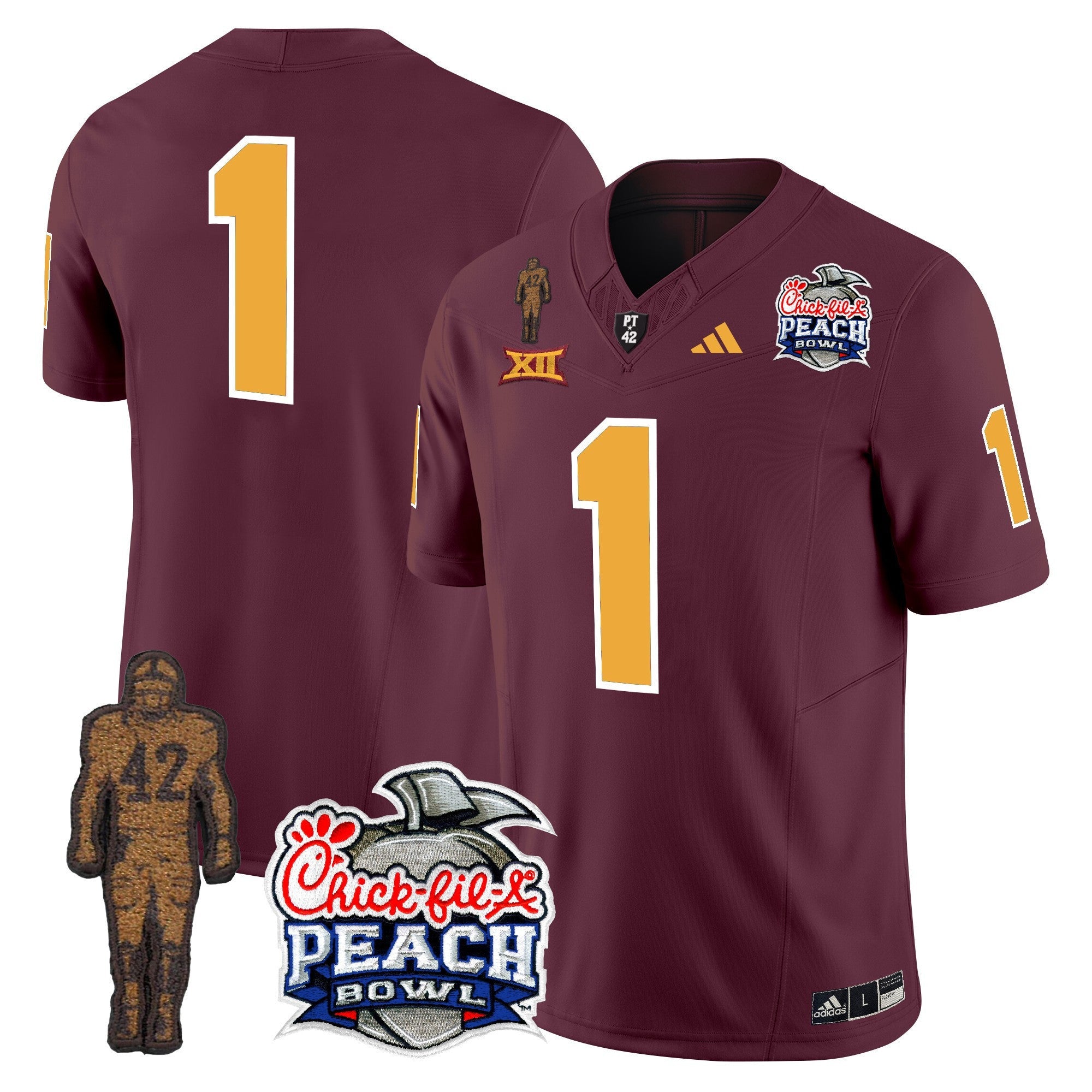 Men's Sun Devils Pat Tillman & Peach Bowl Patch Vapor Limited Jersey - All Stitched