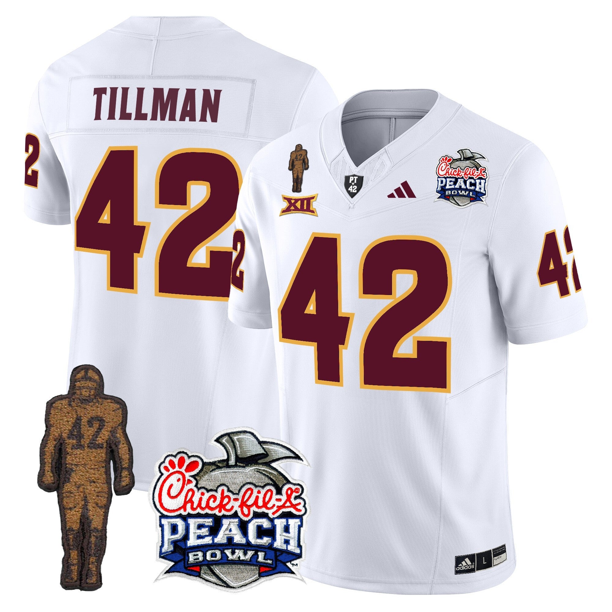 Men's Sun Devils Pat Tillman & Peach Bowl Patch Vapor Limited Jersey - All Stitched