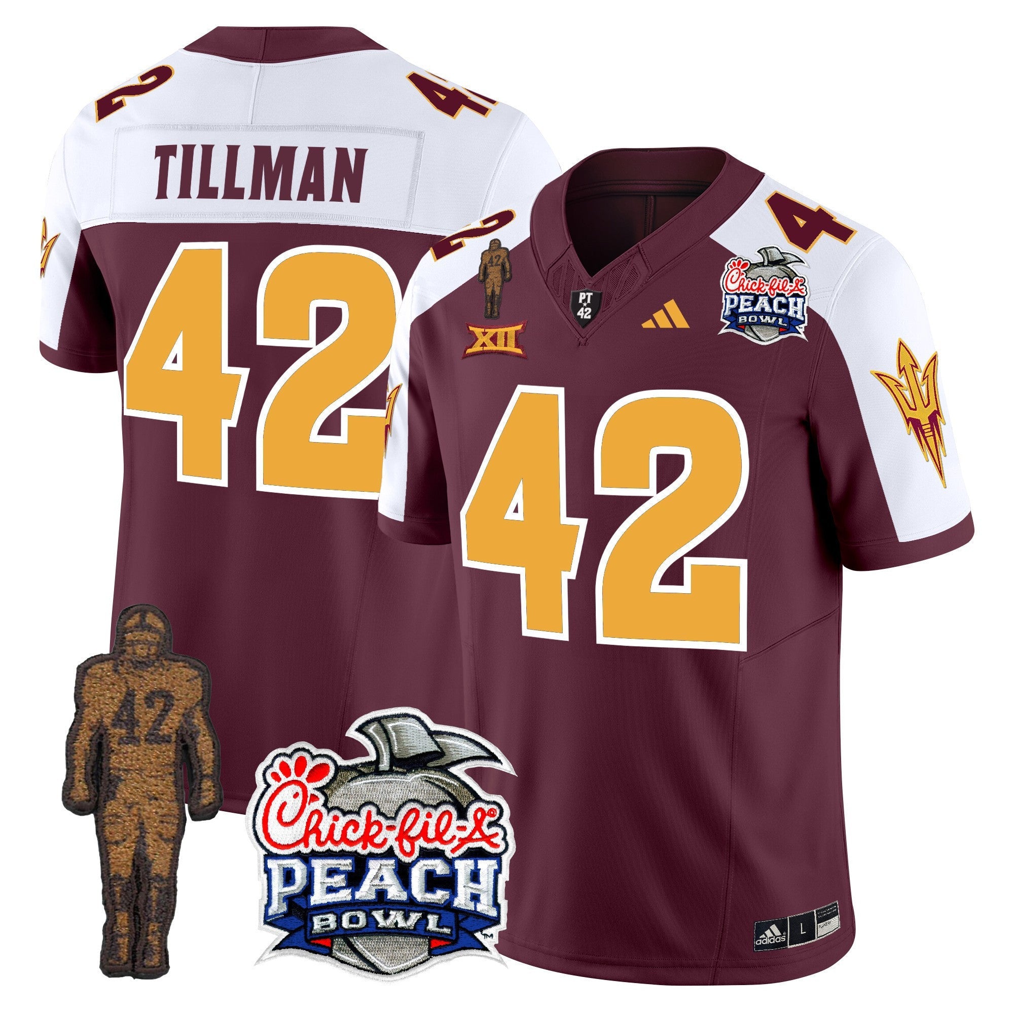 Men's Sun Devils Pat Tillman & Peach Bowl Patch Vapor Limited Jersey - All Stitched