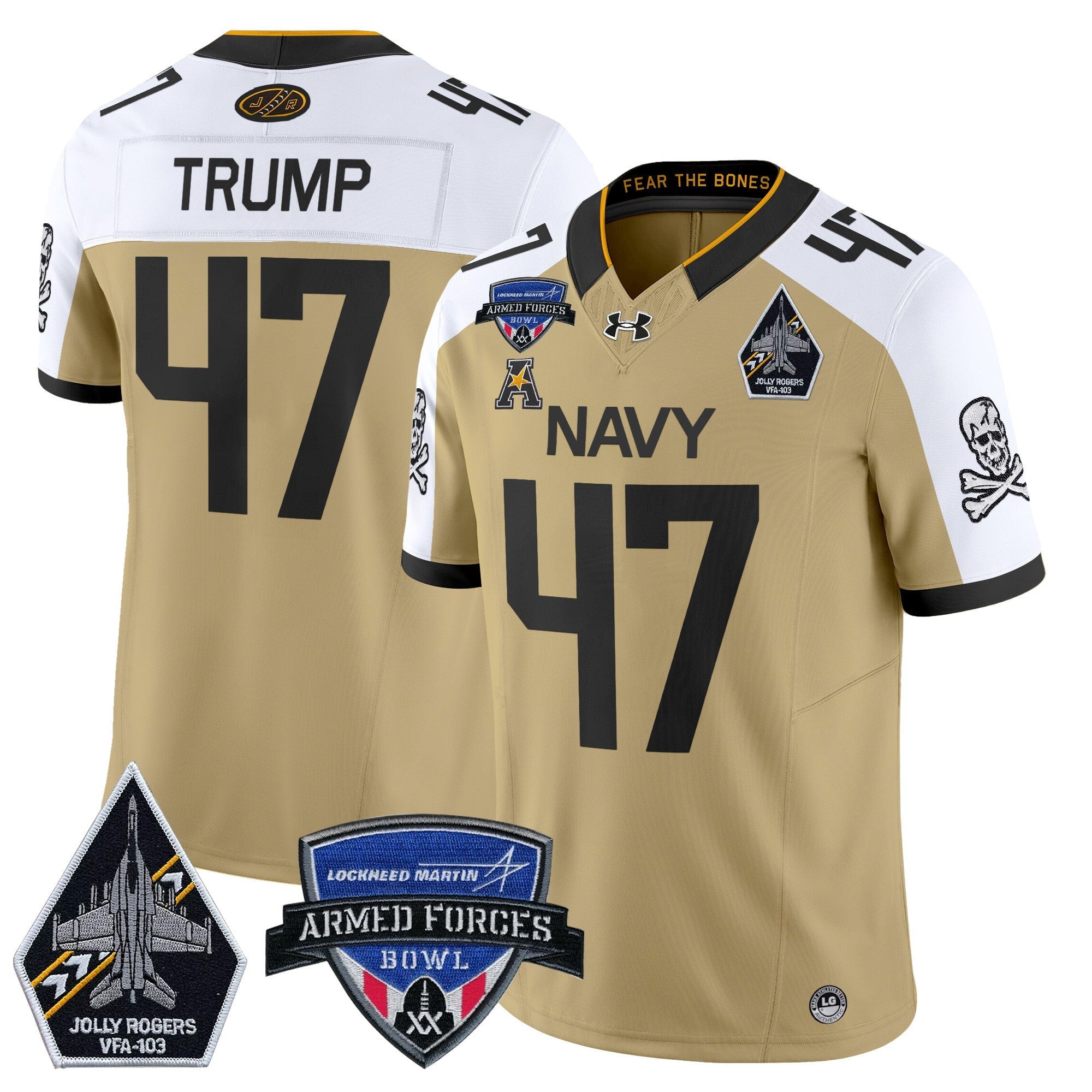 Men's Navy Midshipmen 2025 Armed Forces Bowl Patch Vapor Limited Jersey - All Stitched