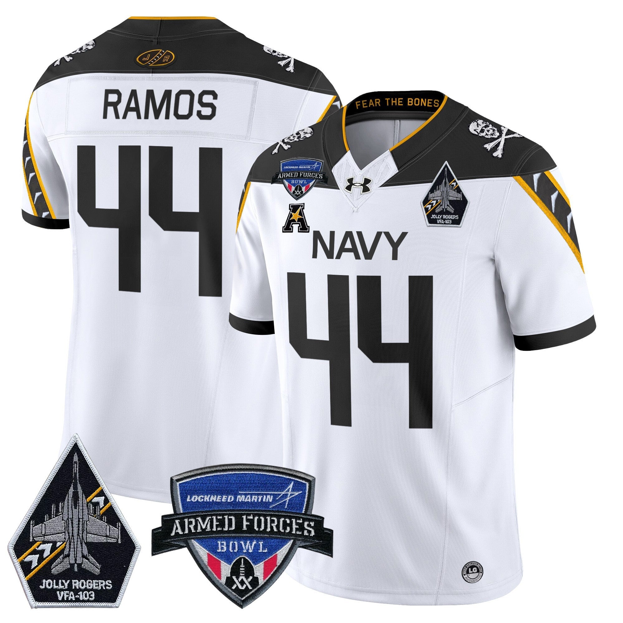 Men's Navy Midshipmen 2025 Armed Forces Bowl Patch Vapor Limited Jersey - All Stitched