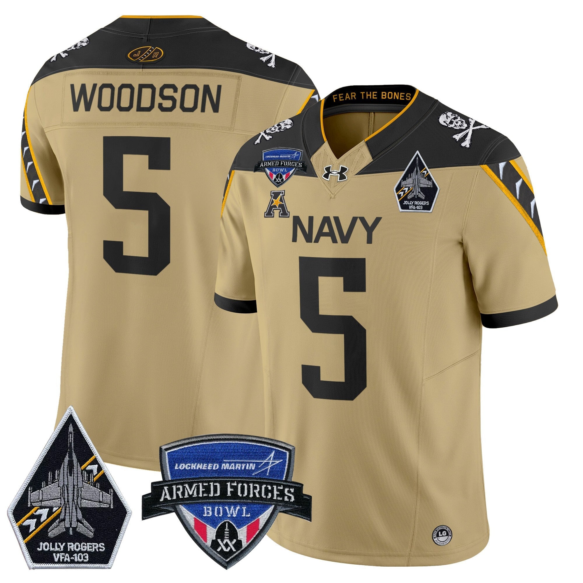 Men's Navy Midshipmen 2025 Armed Forces Bowl Patch Vapor Limited Jersey - All Stitched