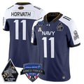 Men's Navy Midshipmen 2025 Armed Forces Bowl Patch Vapor Limited Jersey - All Stitched