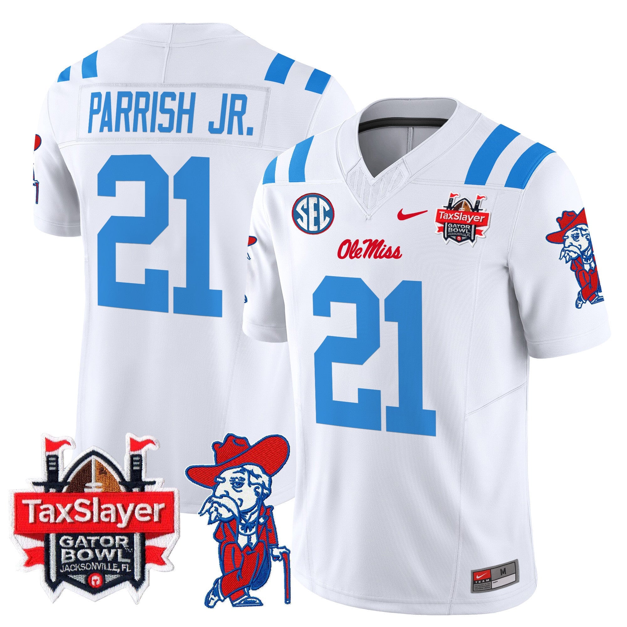 Men's Ole Miss Rebels 2025 Gator Bowl Patch Vapor Limited Jersey - All Stitched