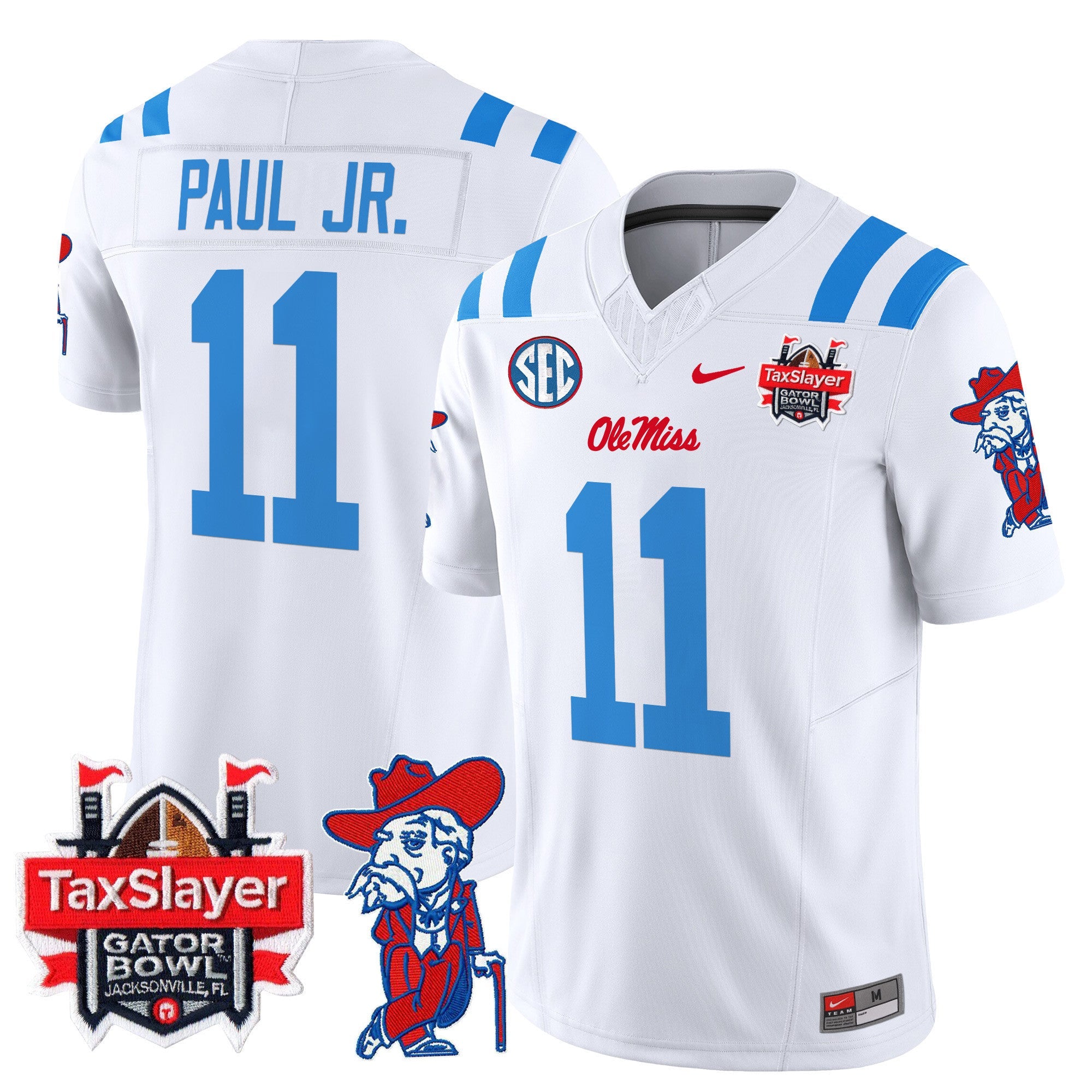 Men's Ole Miss Rebels 2025 Gator Bowl Patch Vapor Limited Jersey - All Stitched