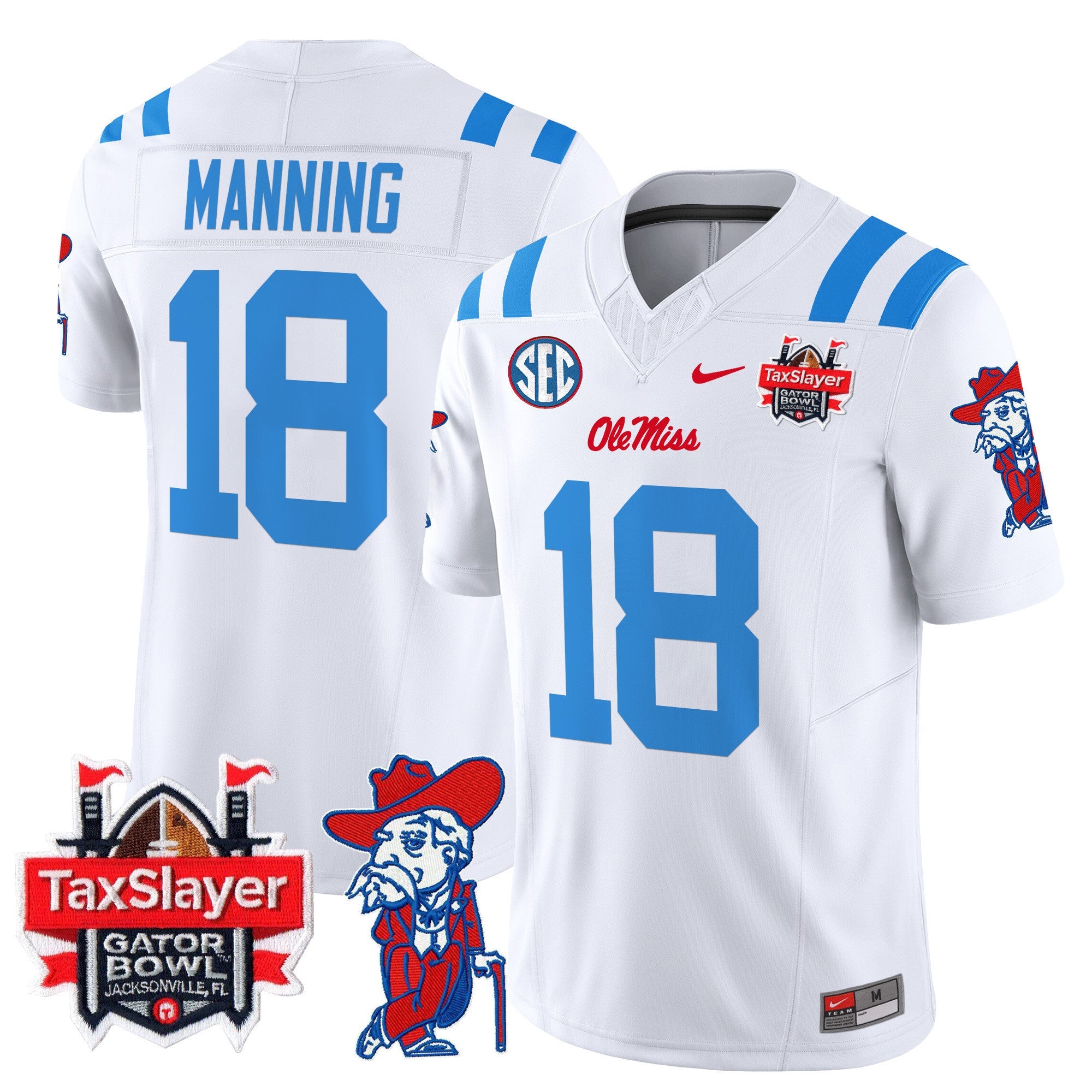 Men's Ole Miss Rebels 2025 Gator Bowl Patch Vapor Limited Jersey - All Stitched