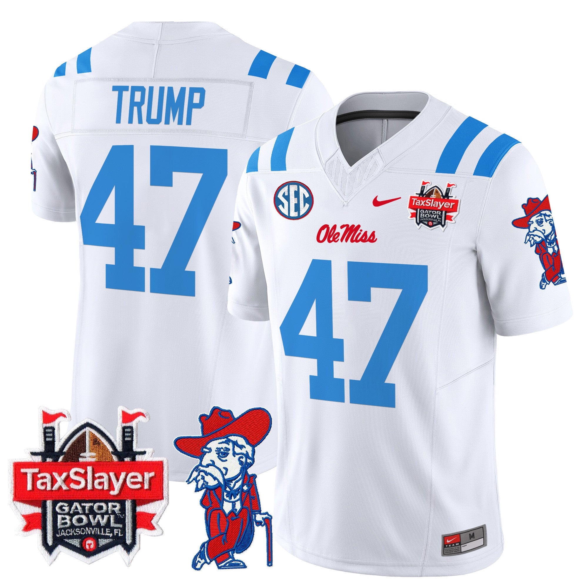 Men's Ole Miss Rebels 2025 Gator Bowl Patch Vapor Limited Jersey - All Stitched