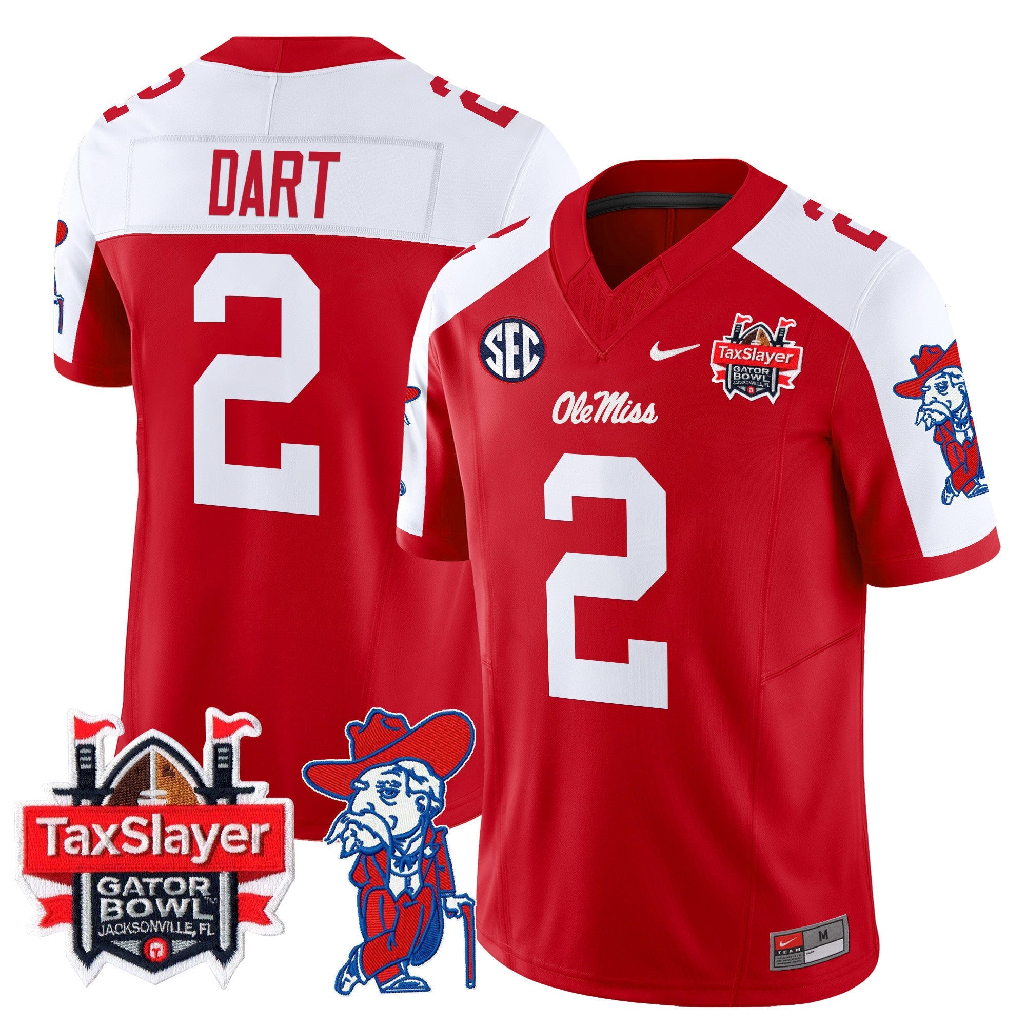 Men's Ole Miss Rebels 2025 Gator Bowl Patch Vapor Limited Jersey - All Stitched